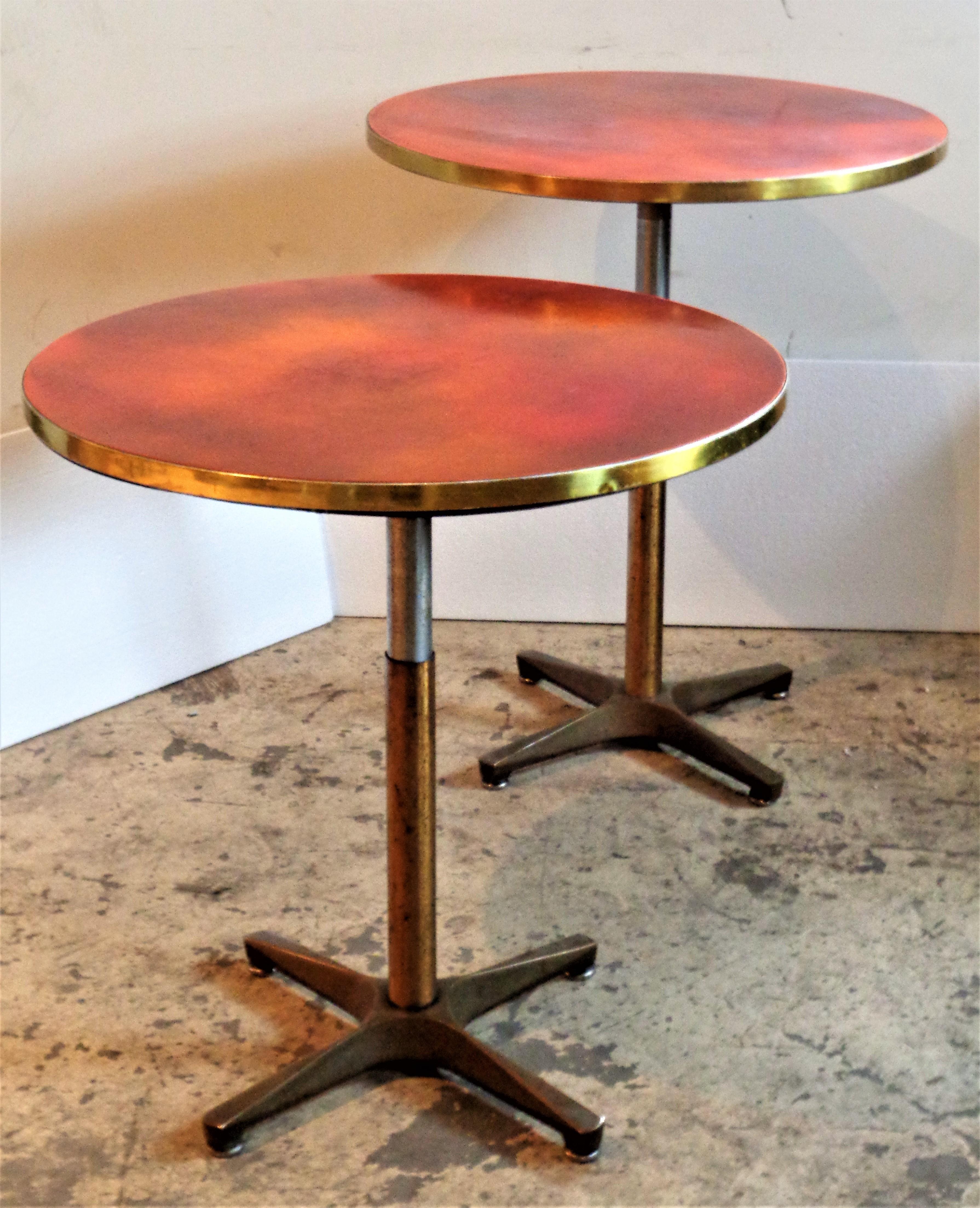 Bronze Base Enamel Top Adjustable Height Tables, 1940-1950 / ONE TABLE IS SOLD  6