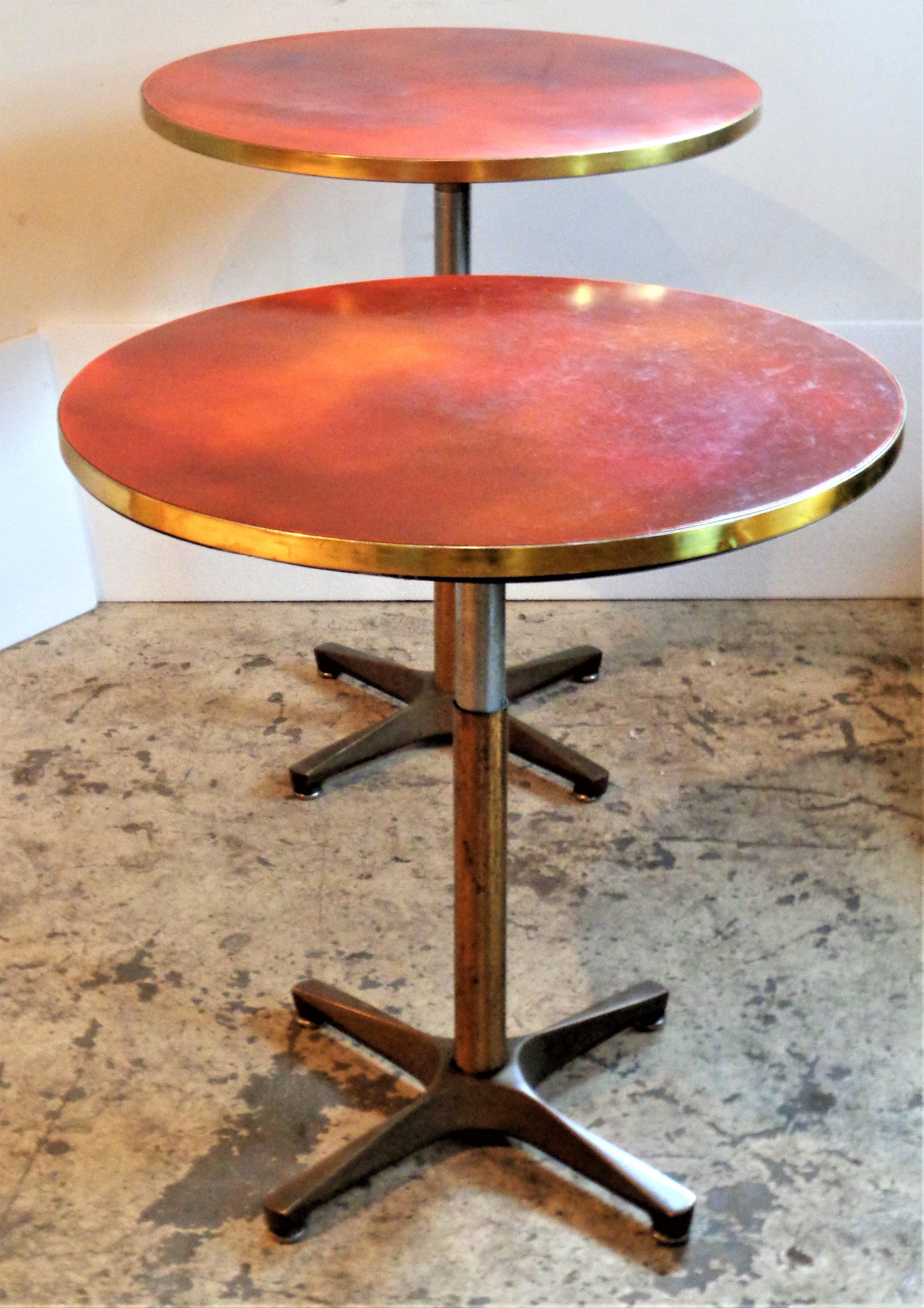 Bronze Base Enamel Top Adjustable Height Tables, 1940-1950 / ONE TABLE IS SOLD  7