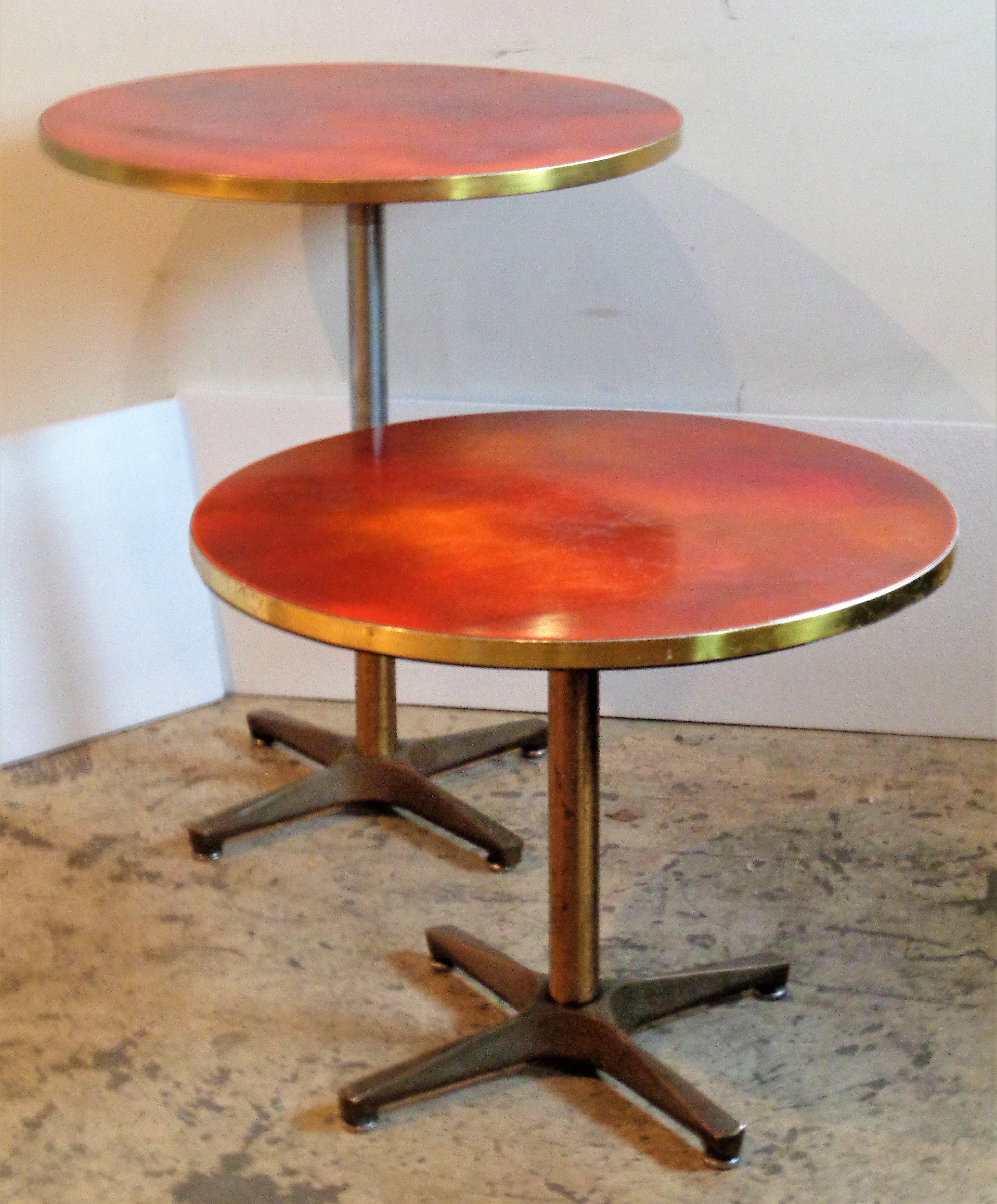 Bronze Base Enamel Top Adjustable Height Tables, 1940-1950 / ONE TABLE IS SOLD  8
