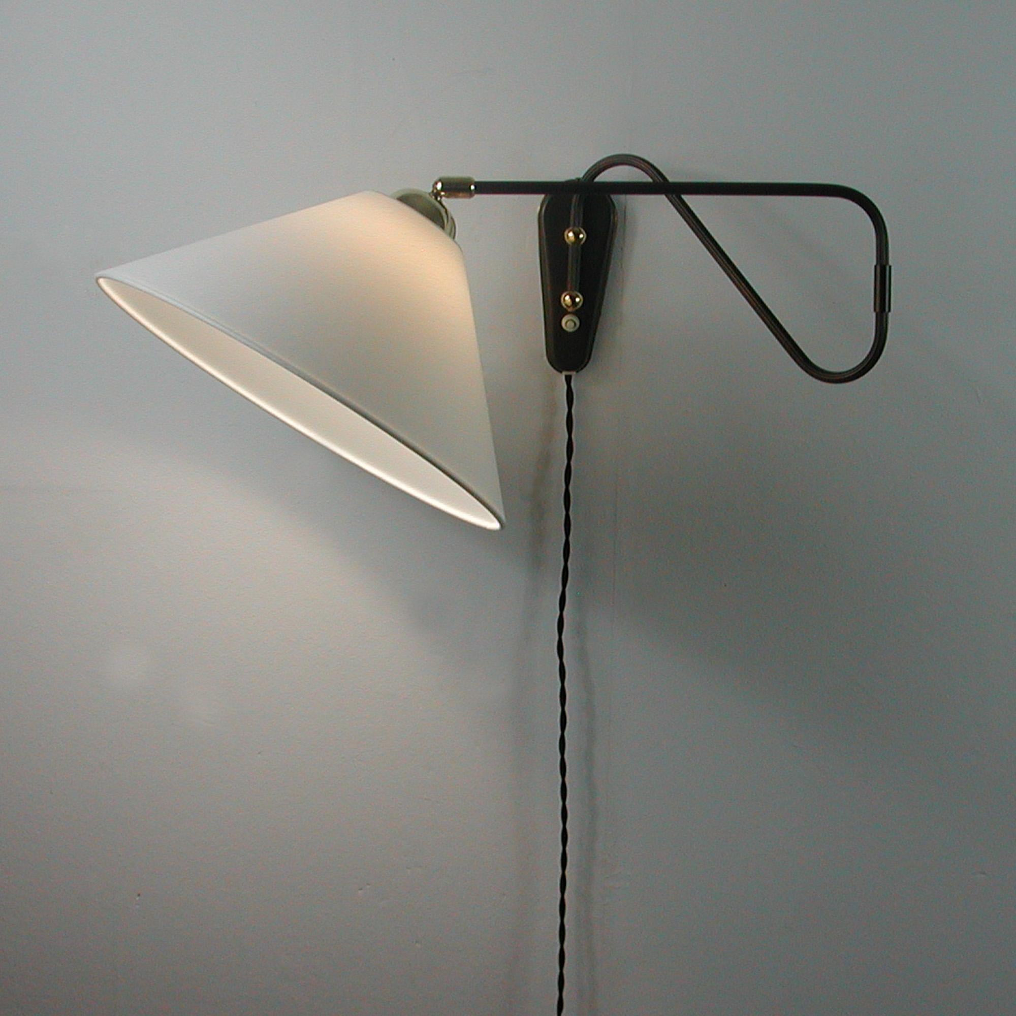 Bronzed Brass Articulating and Extendable Wall Light by Cosack, 1950s 2