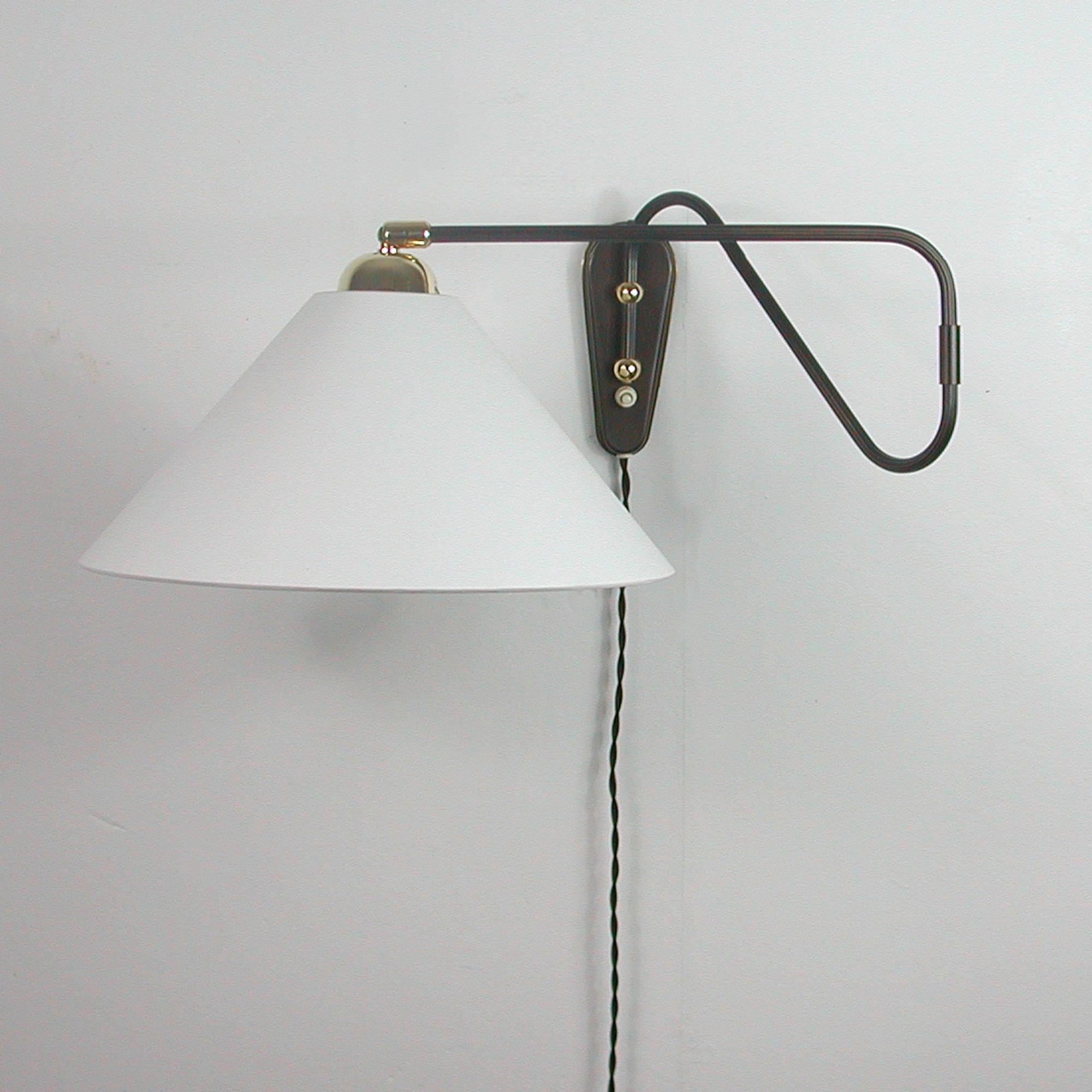 Bronzed Brass Articulating and Extendable Wall Light by Cosack, 1950s 3