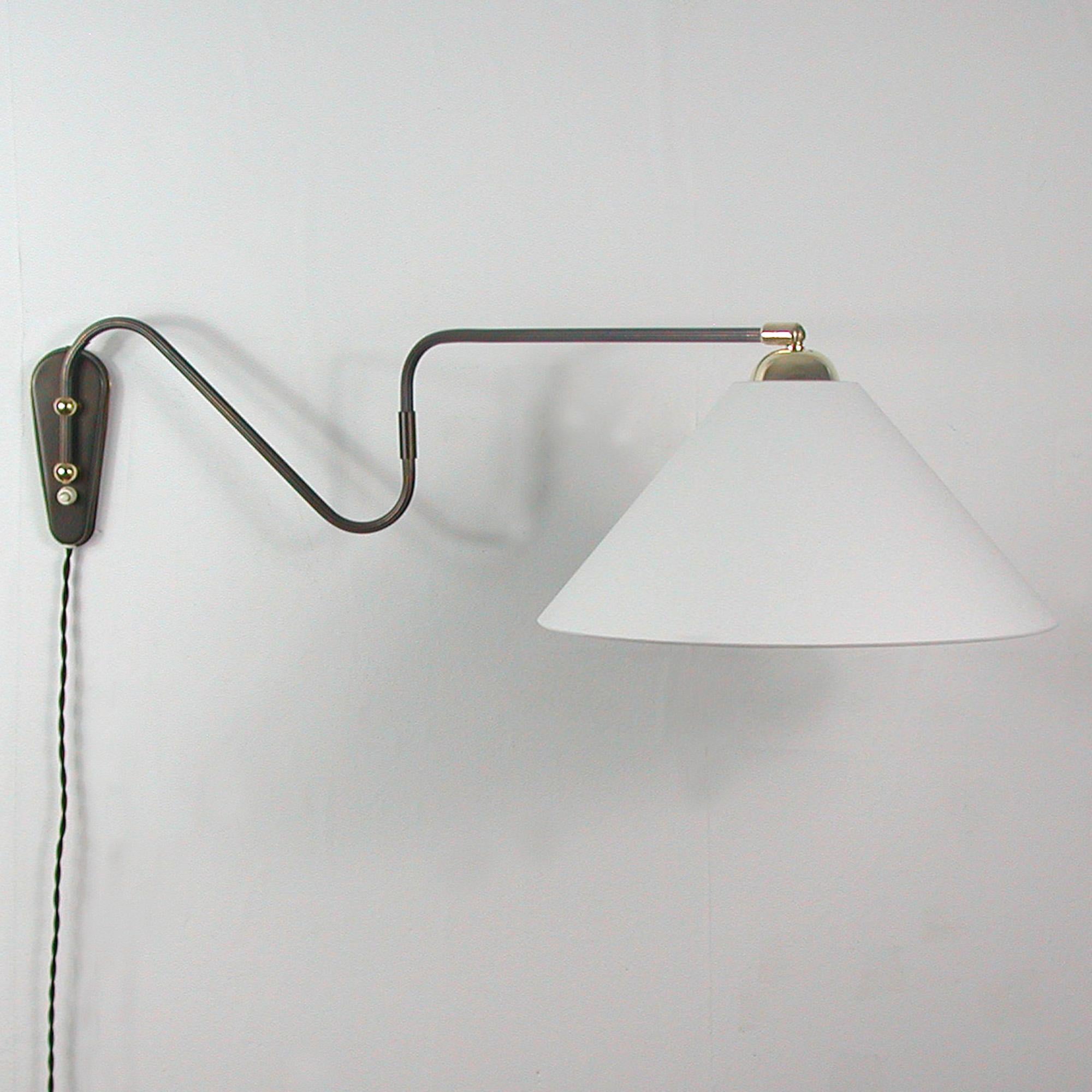 Bronzed Brass Articulating and Extendable Wall Light by Cosack, 1950s 6