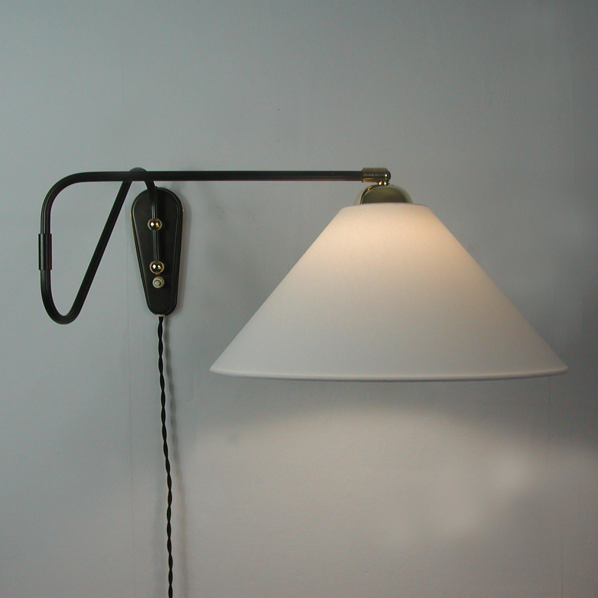 Bronzed Brass Articulating and Extendable Wall Light by Cosack, 1950s 9