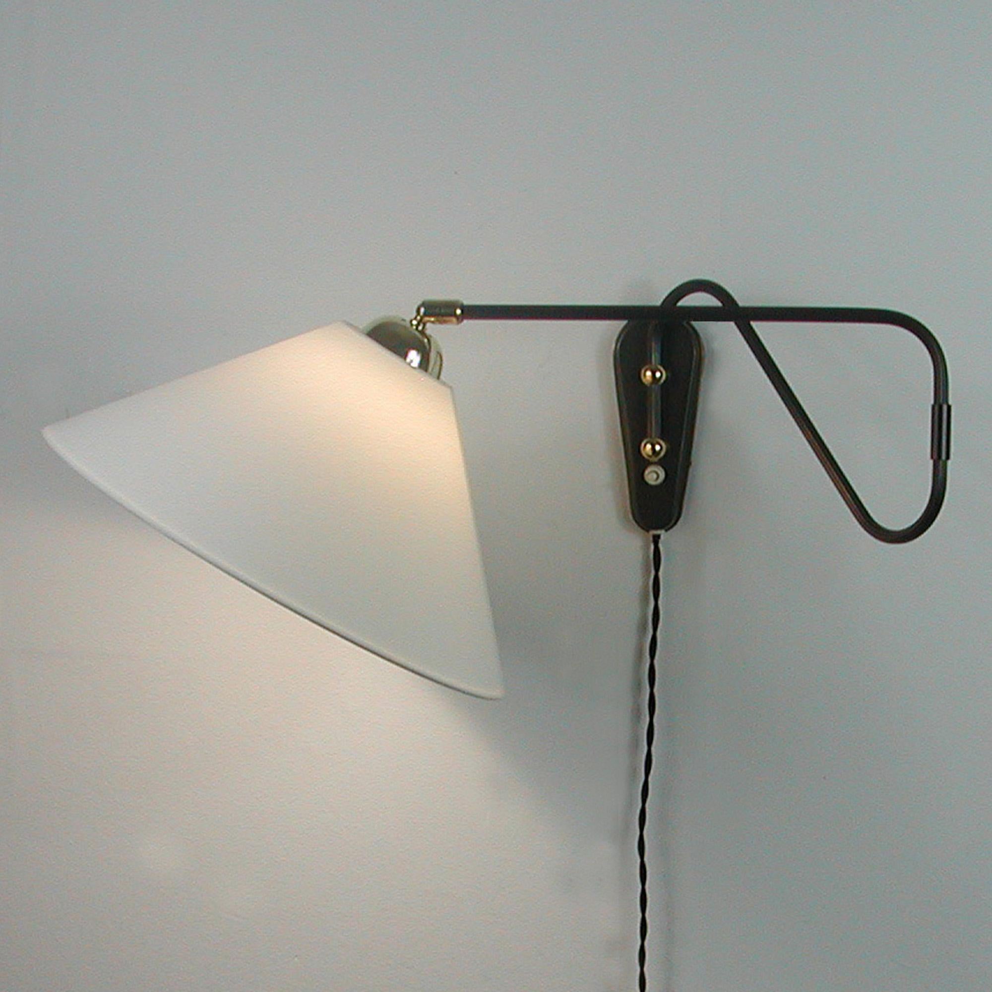 Mid-Century Modern Bronzed Brass Articulating and Extendable Wall Light by Cosack, 1950s