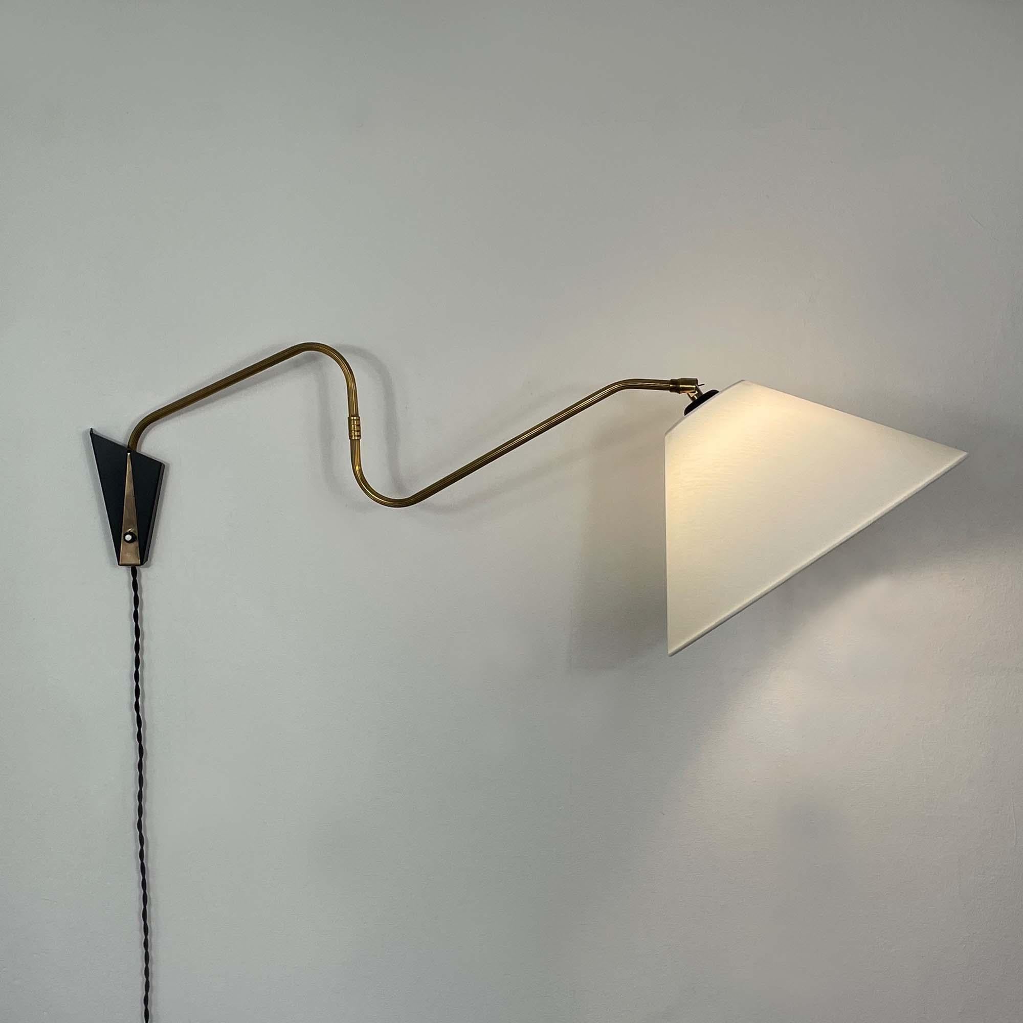Mid-Century Modern Bronzed Brass Articulating and Extendable Wall Light by Cosack, 1950s