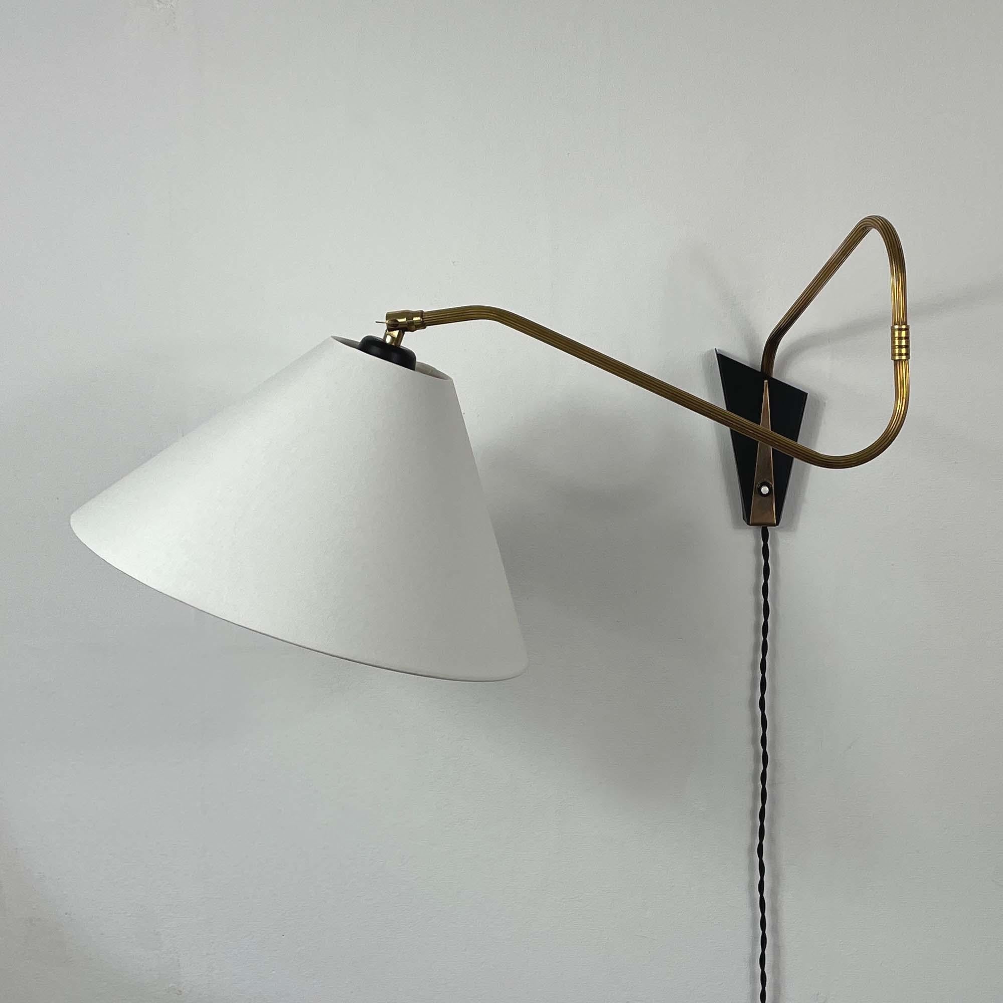 German Bronzed Brass Articulating and Extendable Wall Light by Cosack, 1950s