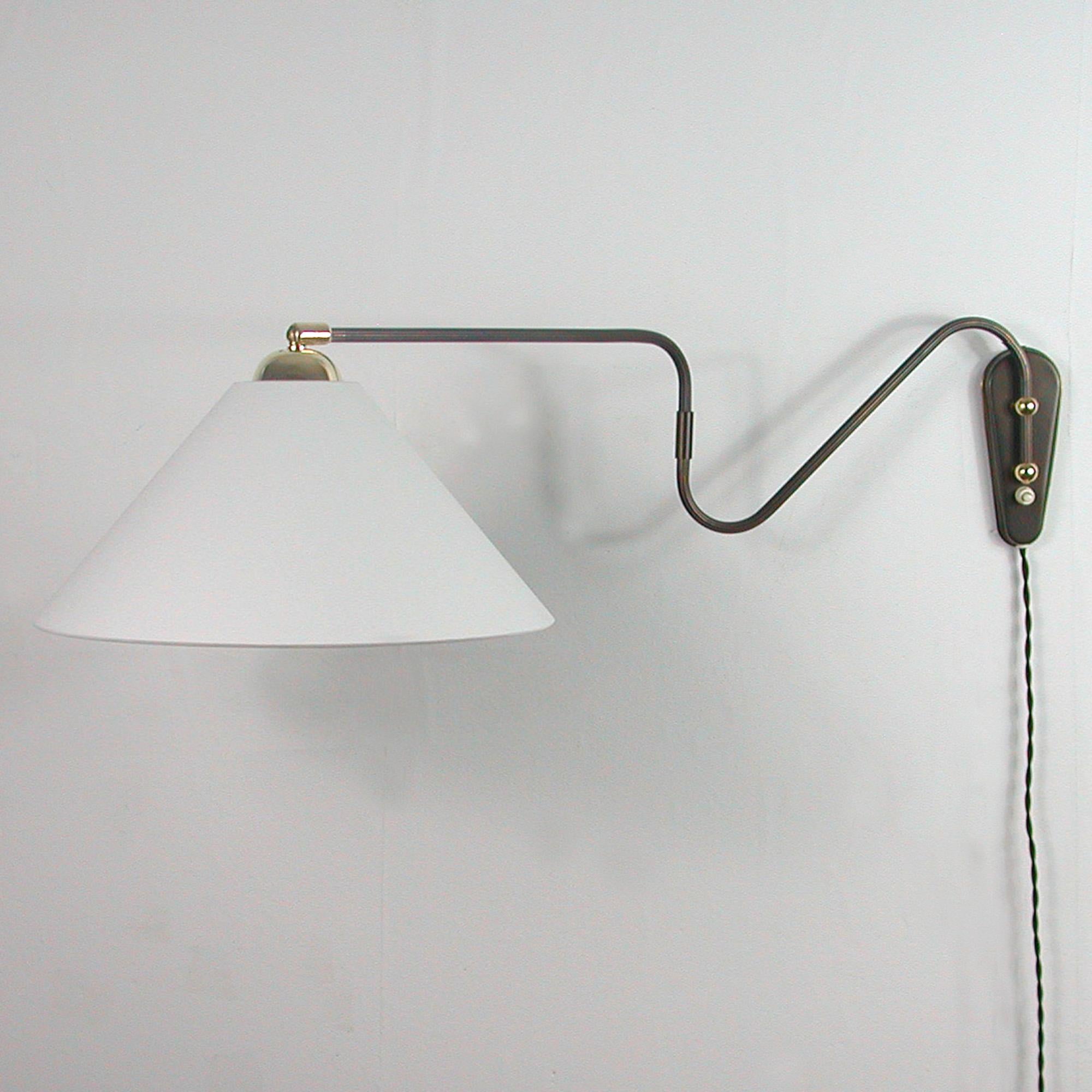 Mid-20th Century Bronzed Brass Articulating and Extendable Wall Light by Cosack, 1950s