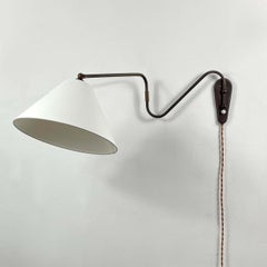 Bronzed Brass Articulating and Extendable Wall Light, Sweden 1950s