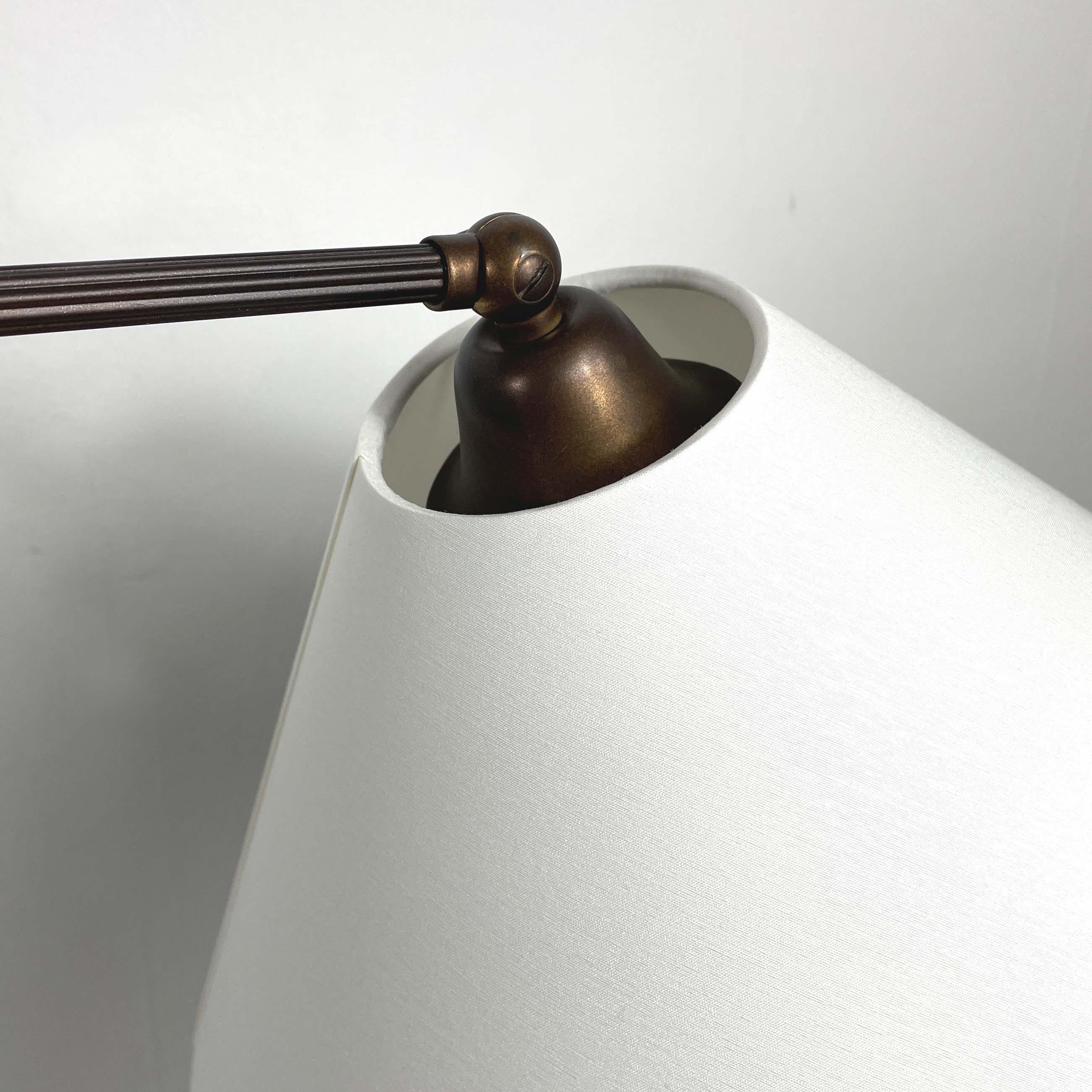 Bronzed Brass Articulating and Extendable Wall Light, Sweden 1950s For Sale 3