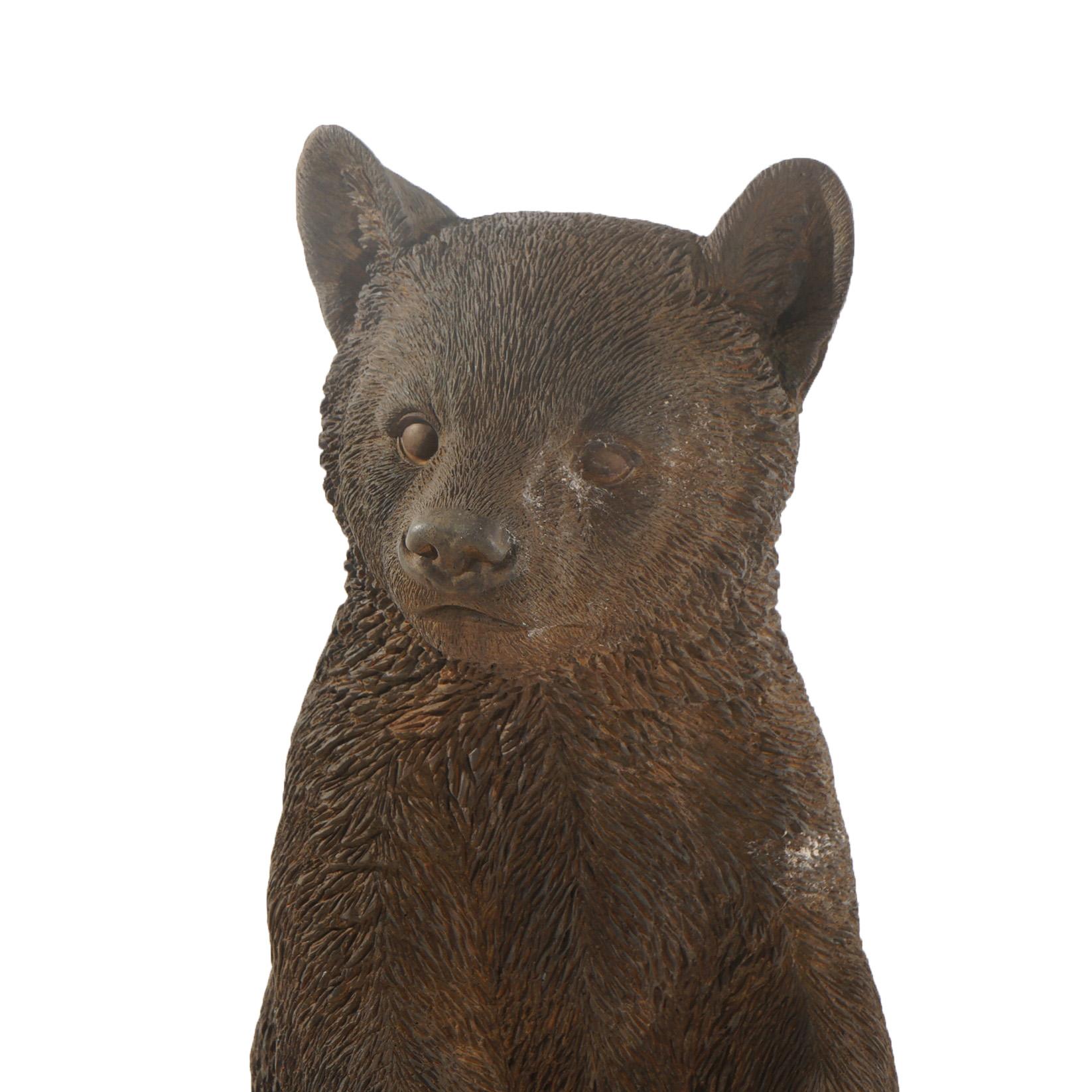 ***Reduced Delivery Rates - See Below or Click “Ask The Seller” to Request a Quote***

Bronzed Cast Hardstone Standing Black Bear Cub Garden Statue 20thC

Measures - 22 3/4