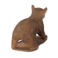 Bronzed Cast Stone Bear Cub Garden Sculpture 20thC
