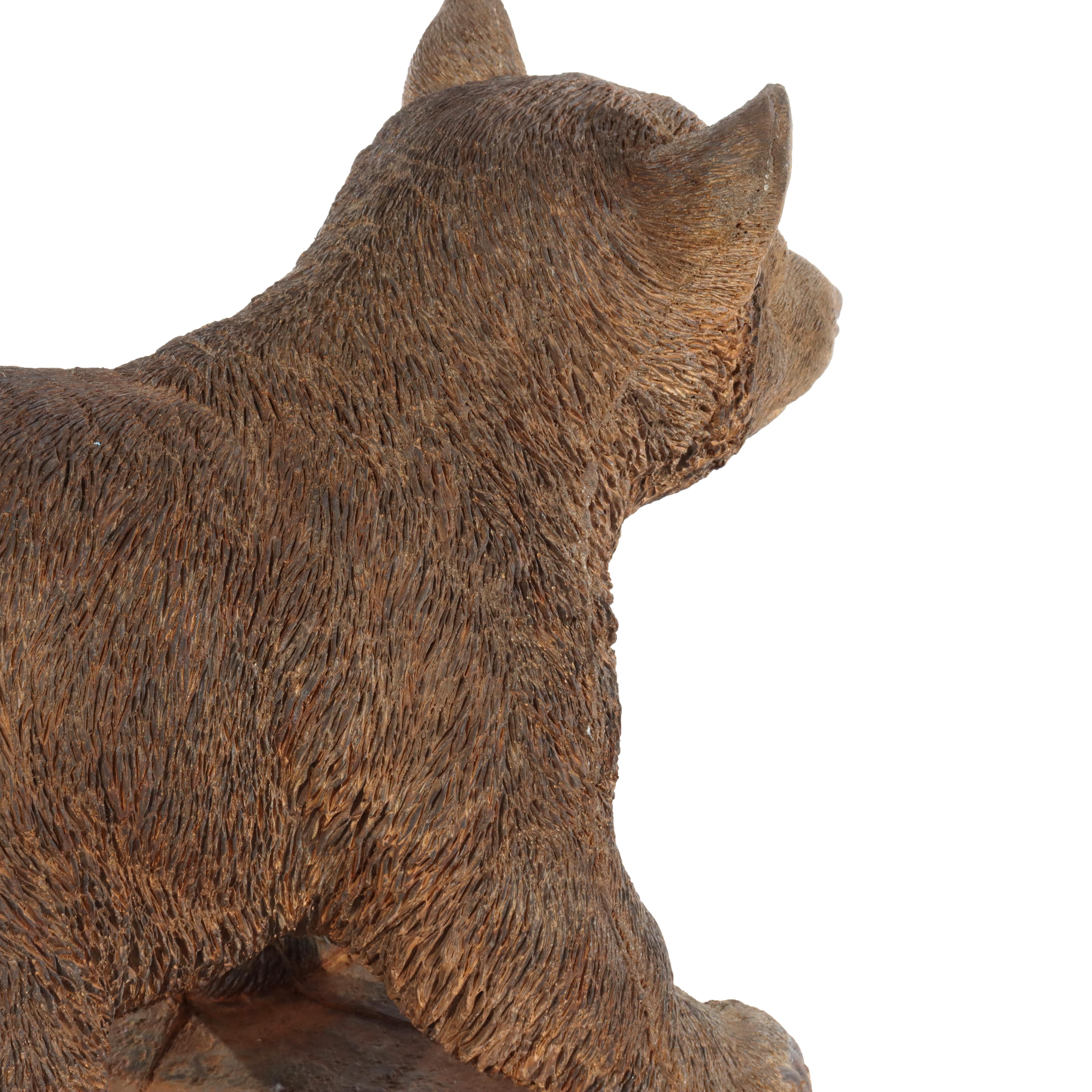 Scultura da giardino a forma di cucciolo d'orso in pietra fusa bronzata del XX secolo in vendita 3