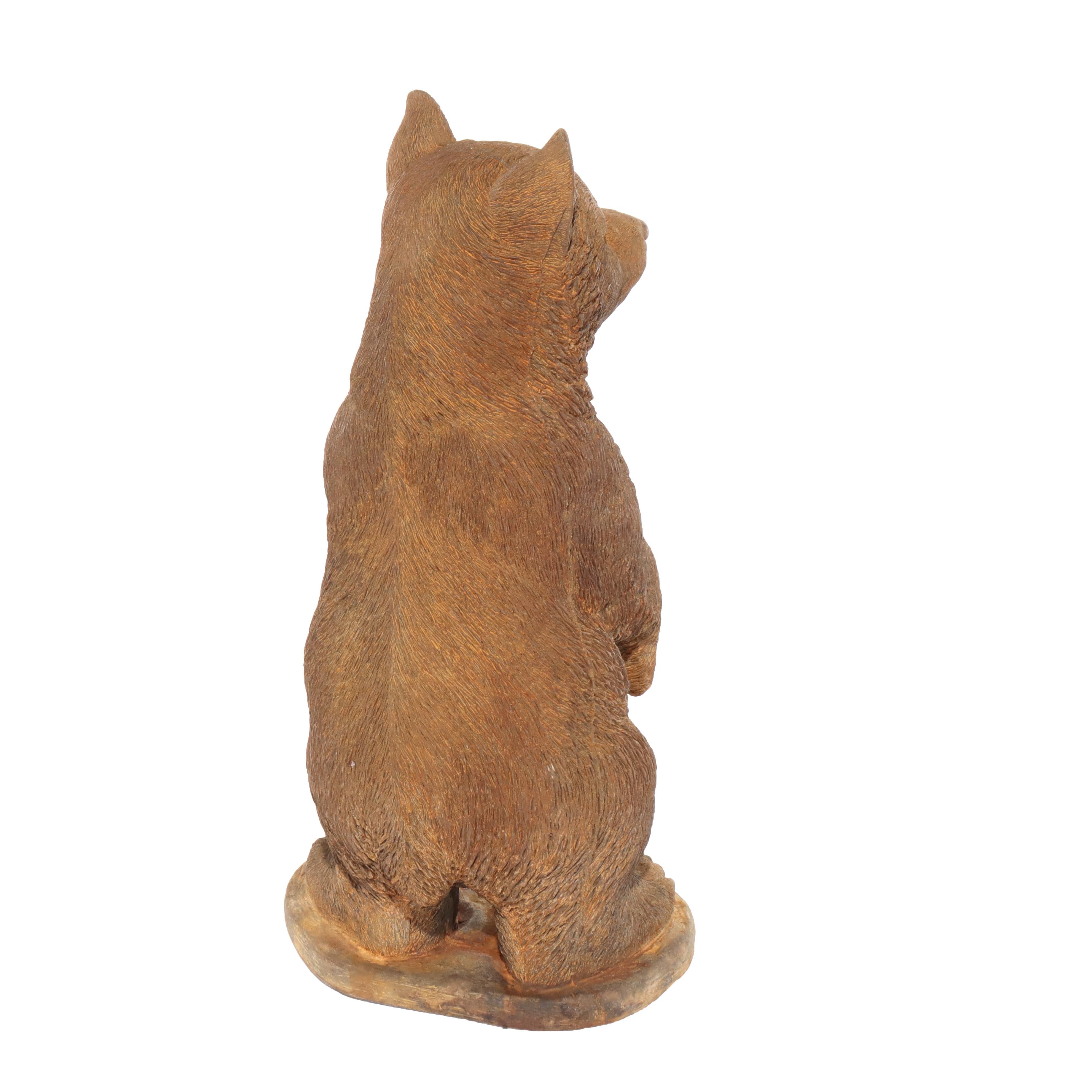Scultura da giardino di orso in piedi in pietra fusa bronzata del XX secolo in vendita 4
