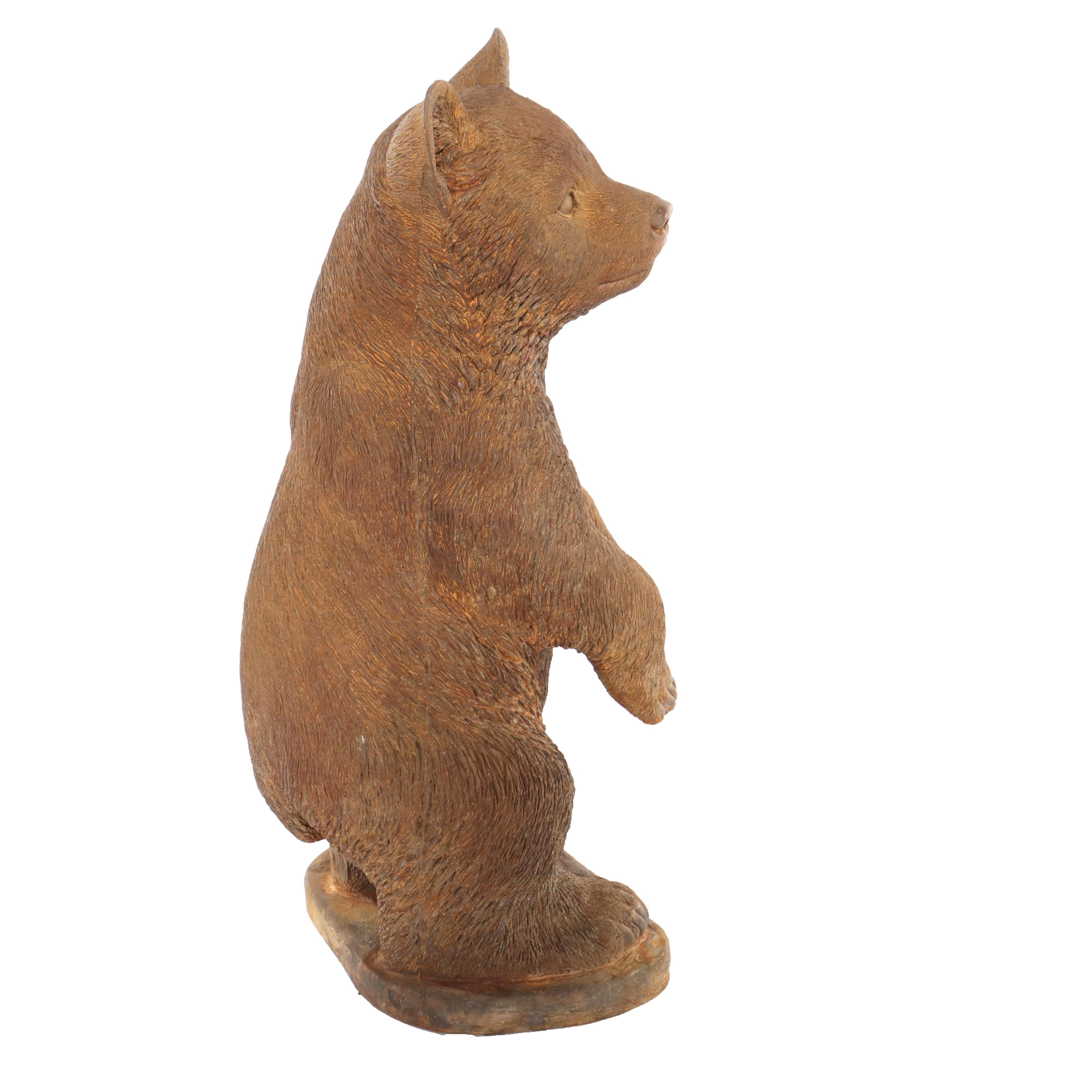 Scultura da giardino di orso in piedi in pietra fusa bronzata del XX secolo in vendita 5