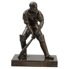 Bronzed Figure Of A Cricketer