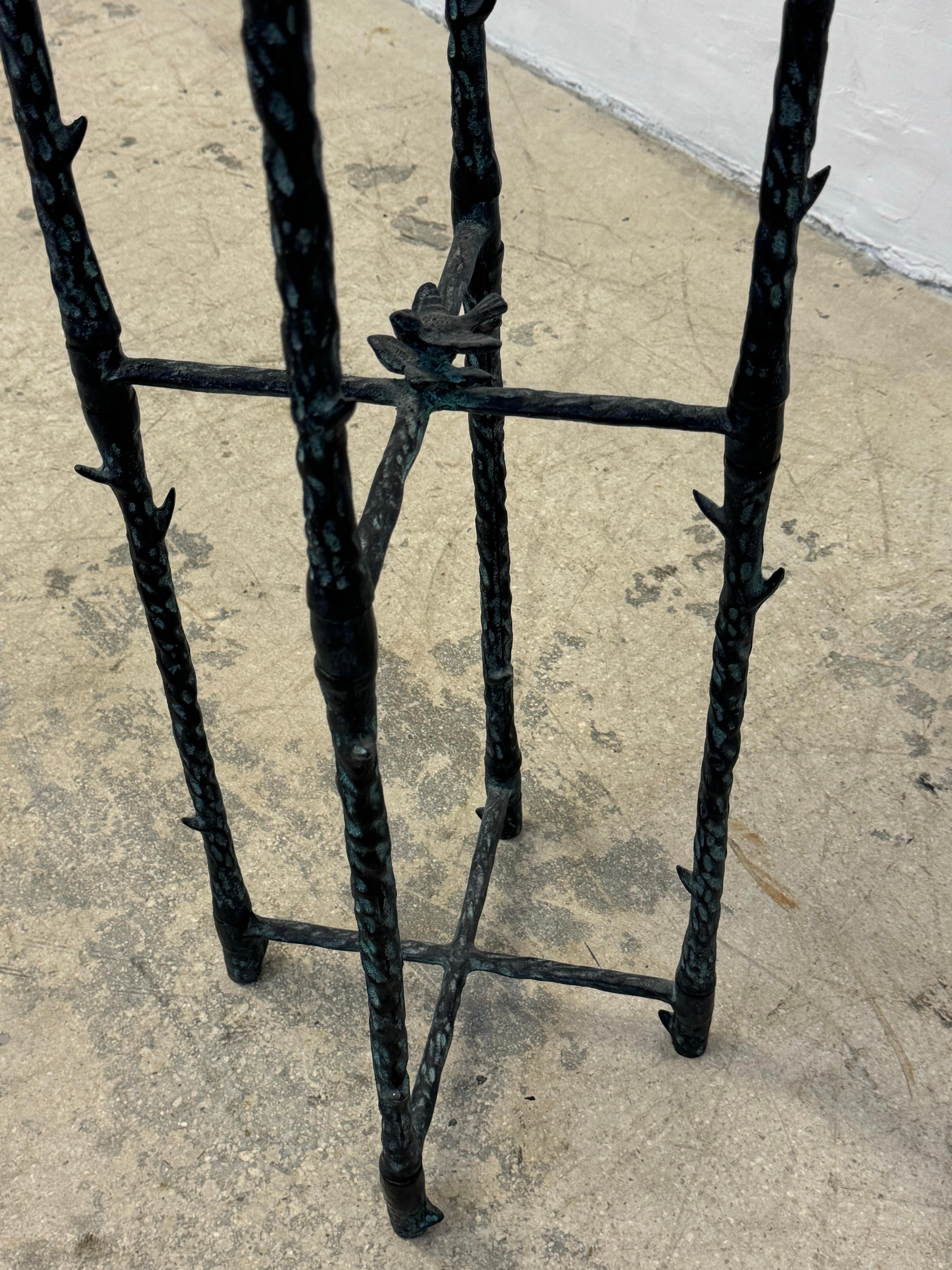 Bronzed Finish Iron Pedestal Stand in the Style of Alberto Giacometti 4