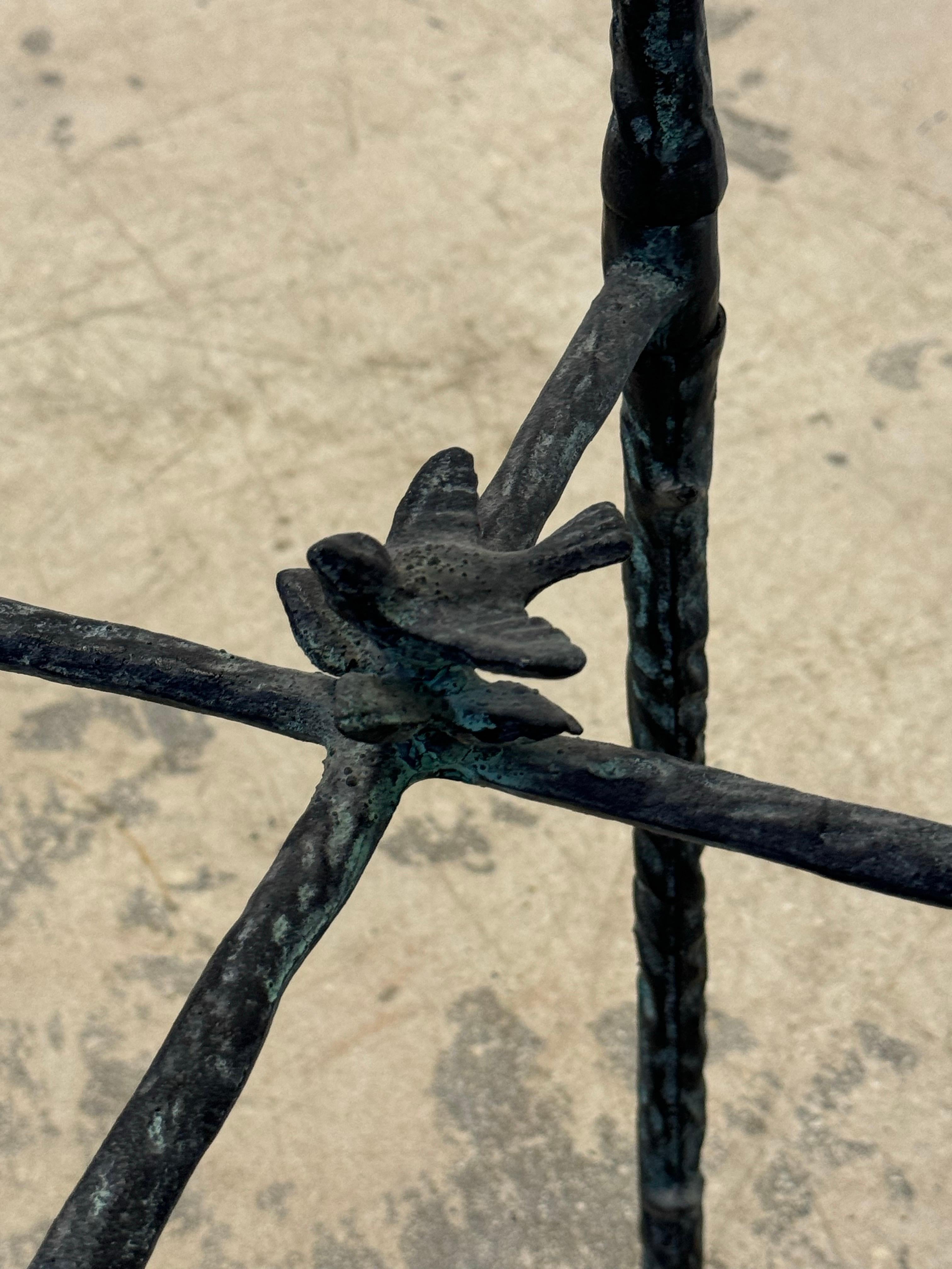 Bronzed Finish Iron Pedestal Stand in the Style of Alberto Giacometti 5