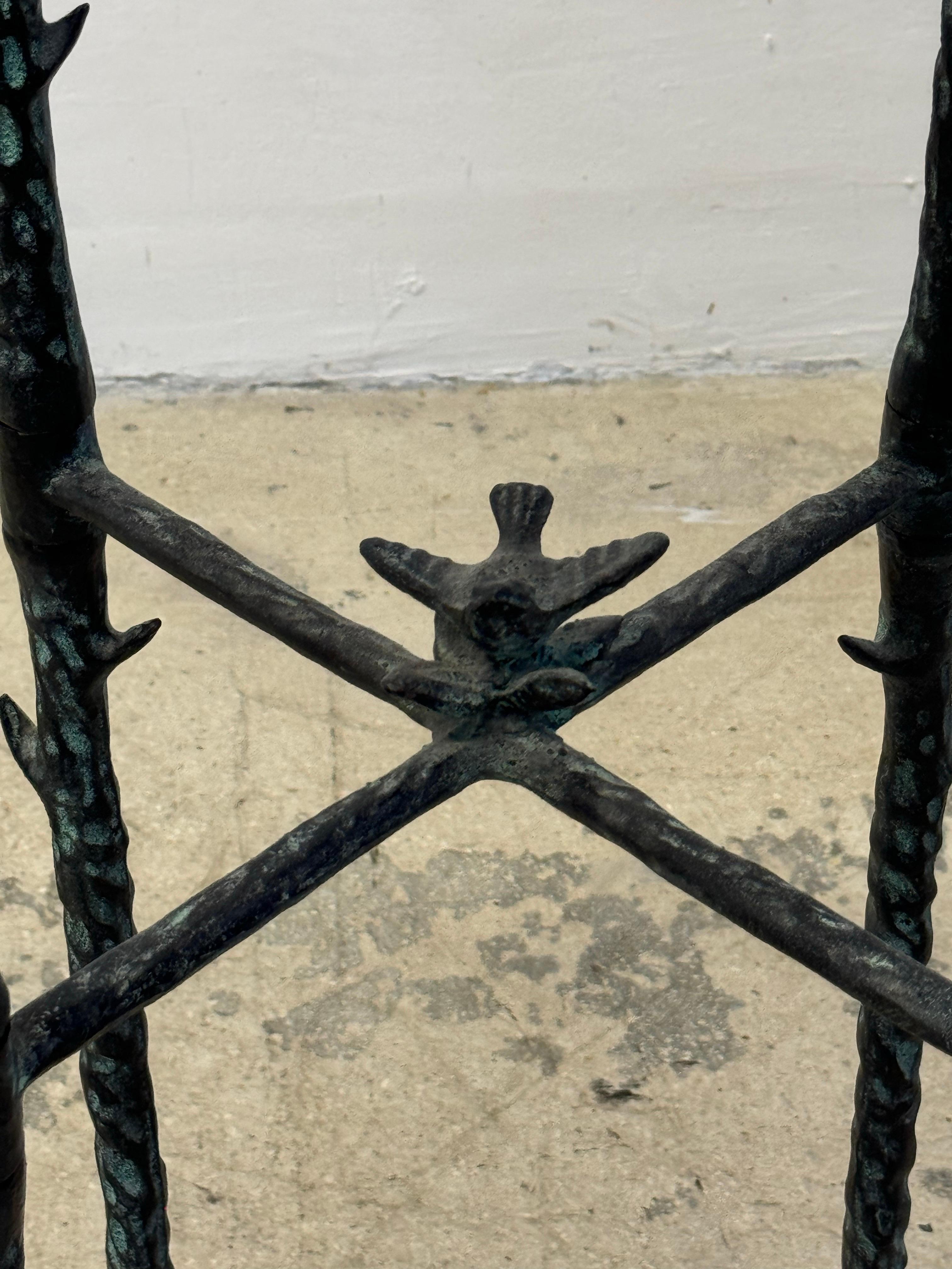 Bronzed Finish Iron Pedestal Stand in the Style of Alberto Giacometti 6