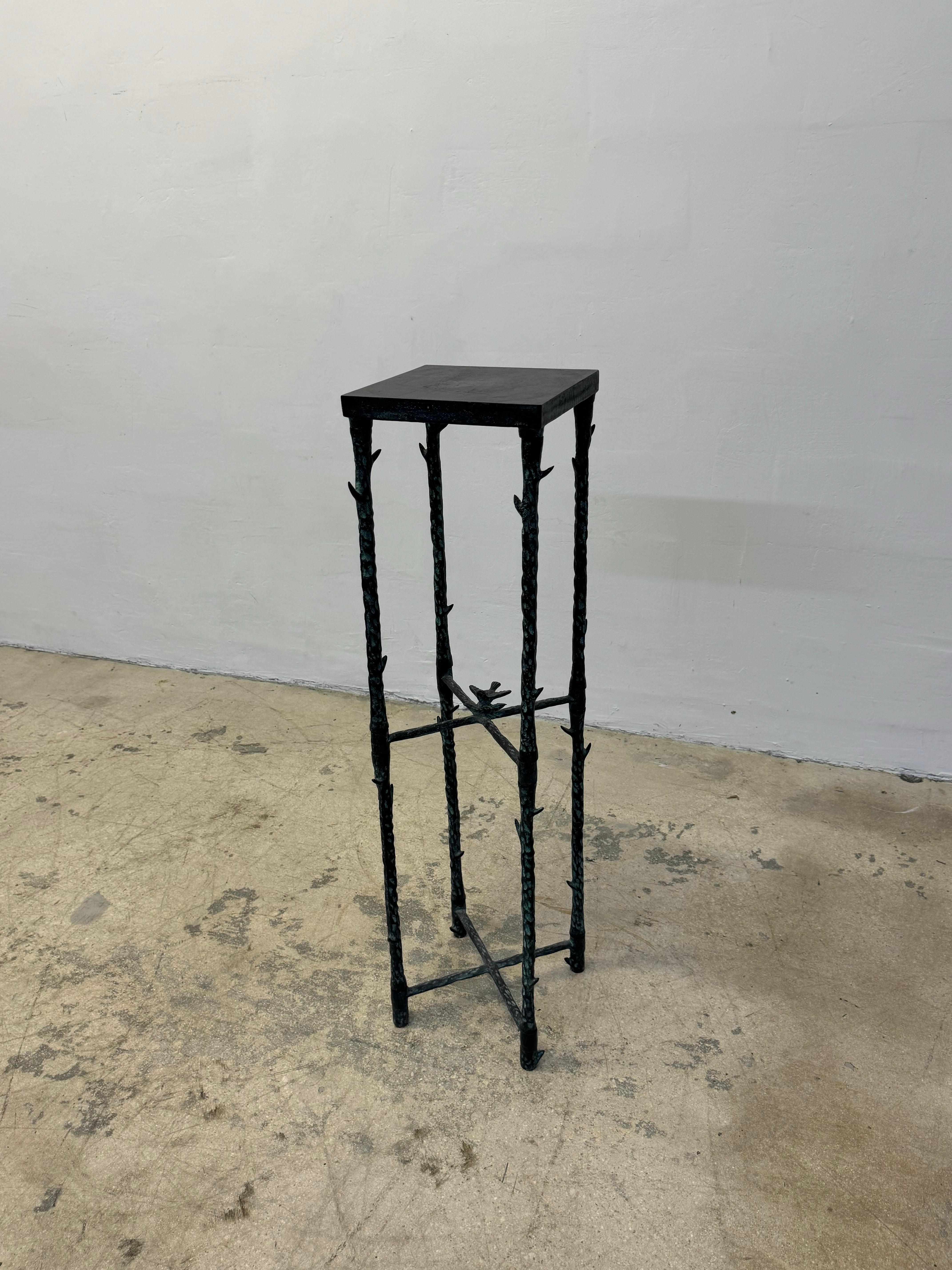 Bronzed Finish Iron Pedestal Stand in the Style of Alberto Giacometti 7