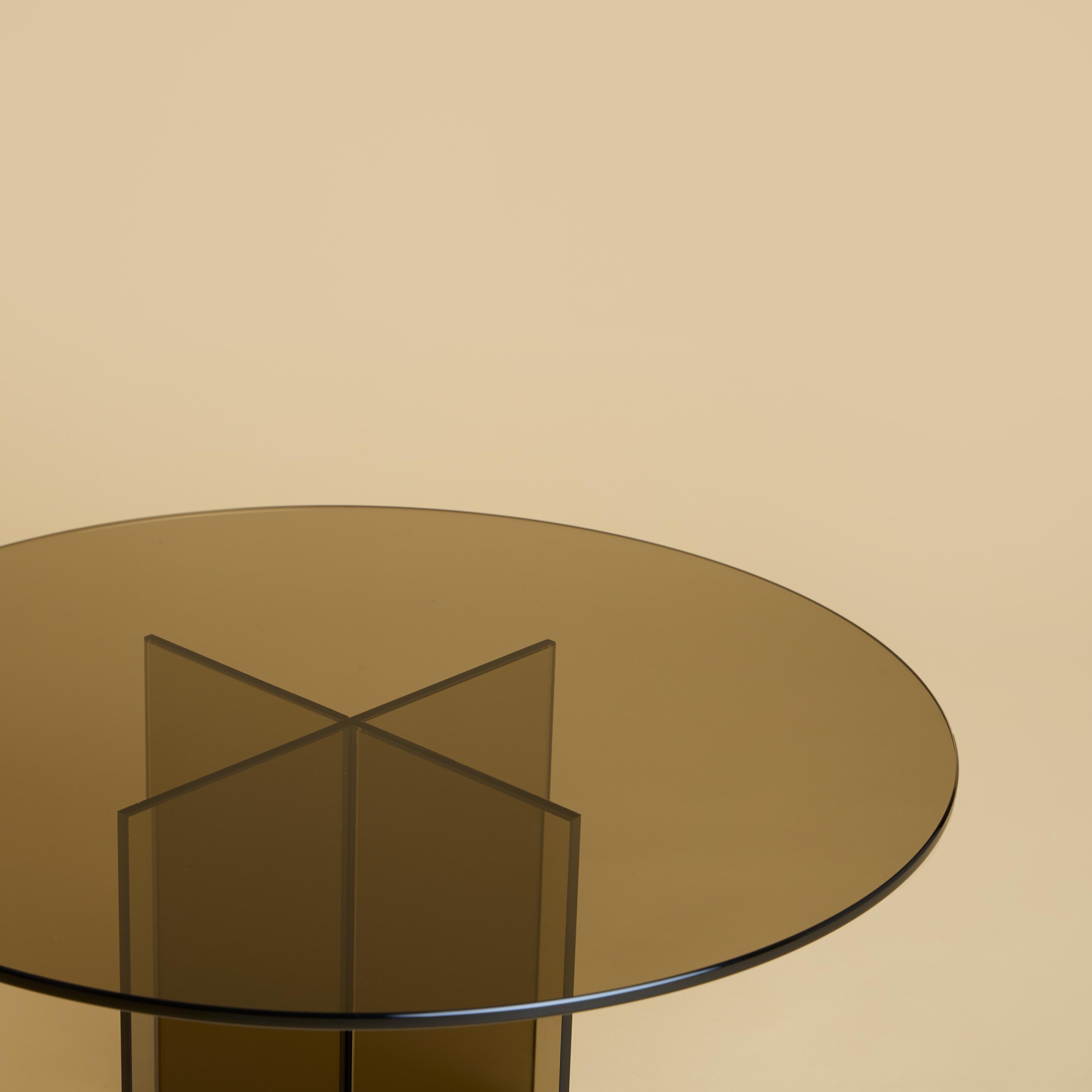 Moderne Table basse en verre bronze, fabriquée en Italie en vente