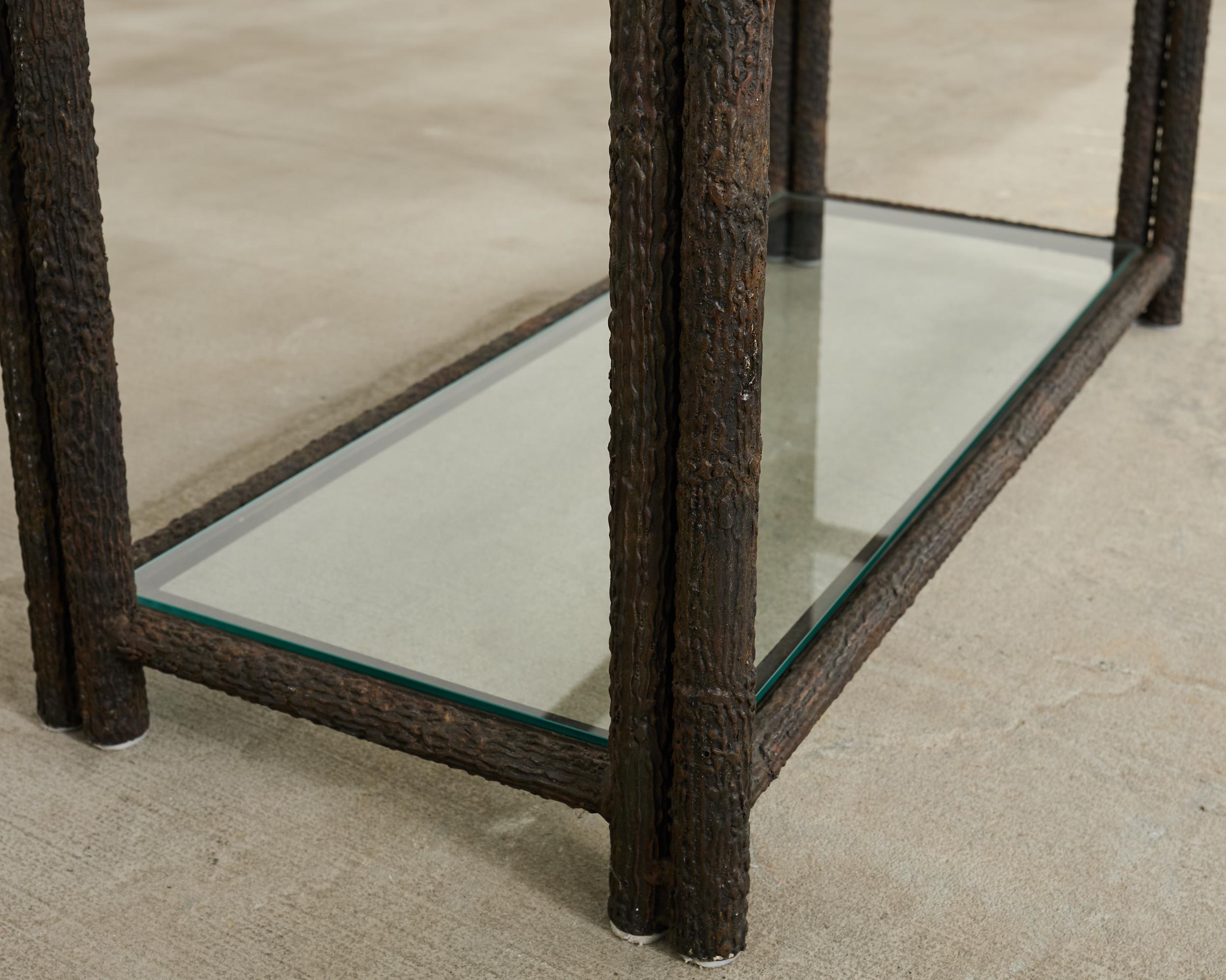 Etagère en fer bronzé Faux Bois à six étagères en vente 9