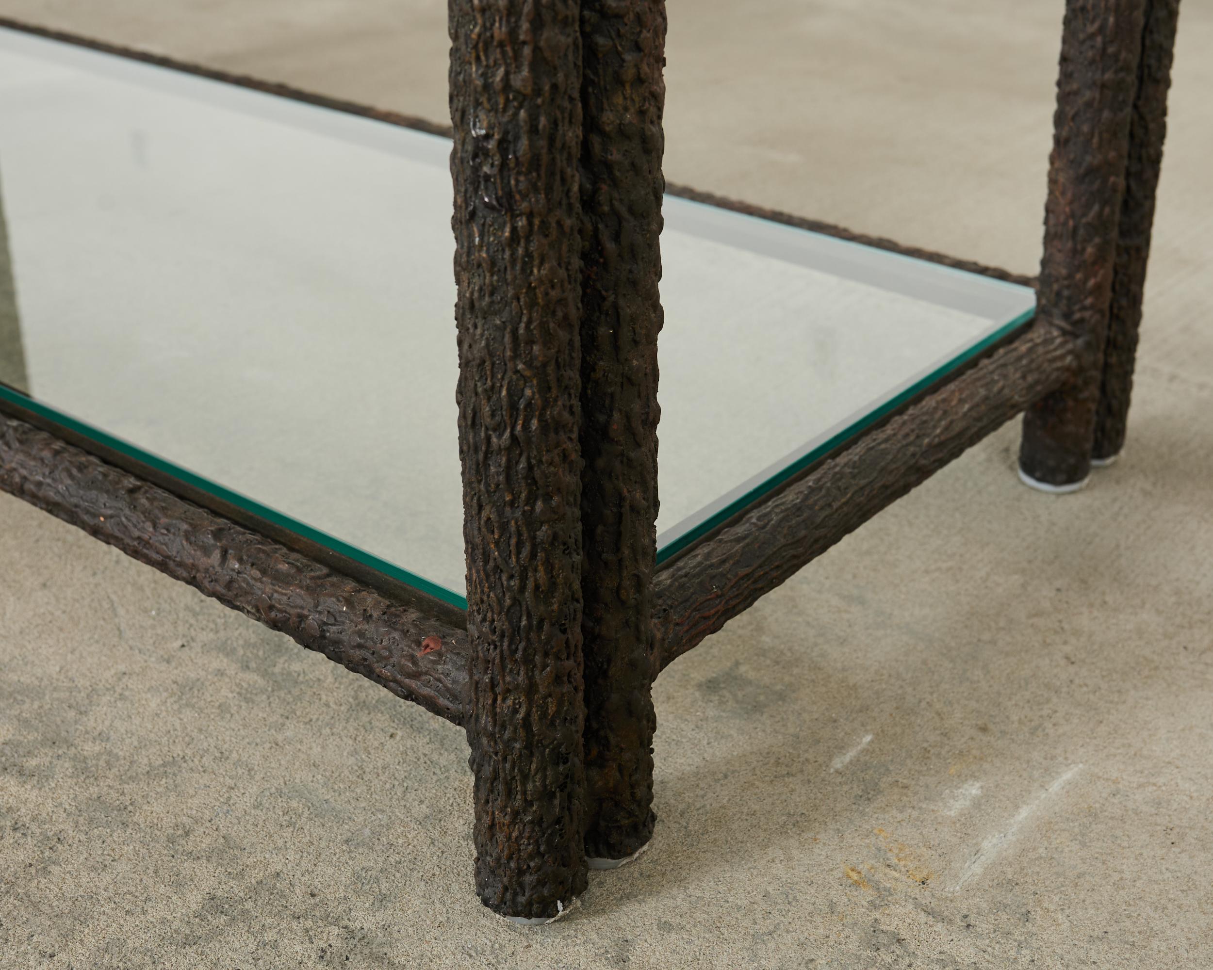 Etagère en fer bronzé Faux Bois à six étagères en vente 10