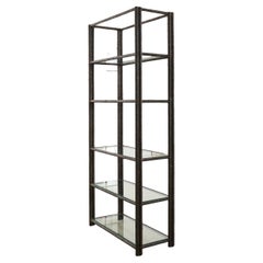 Bronzed Iron Faux Bois Six Shelf Etagere Display