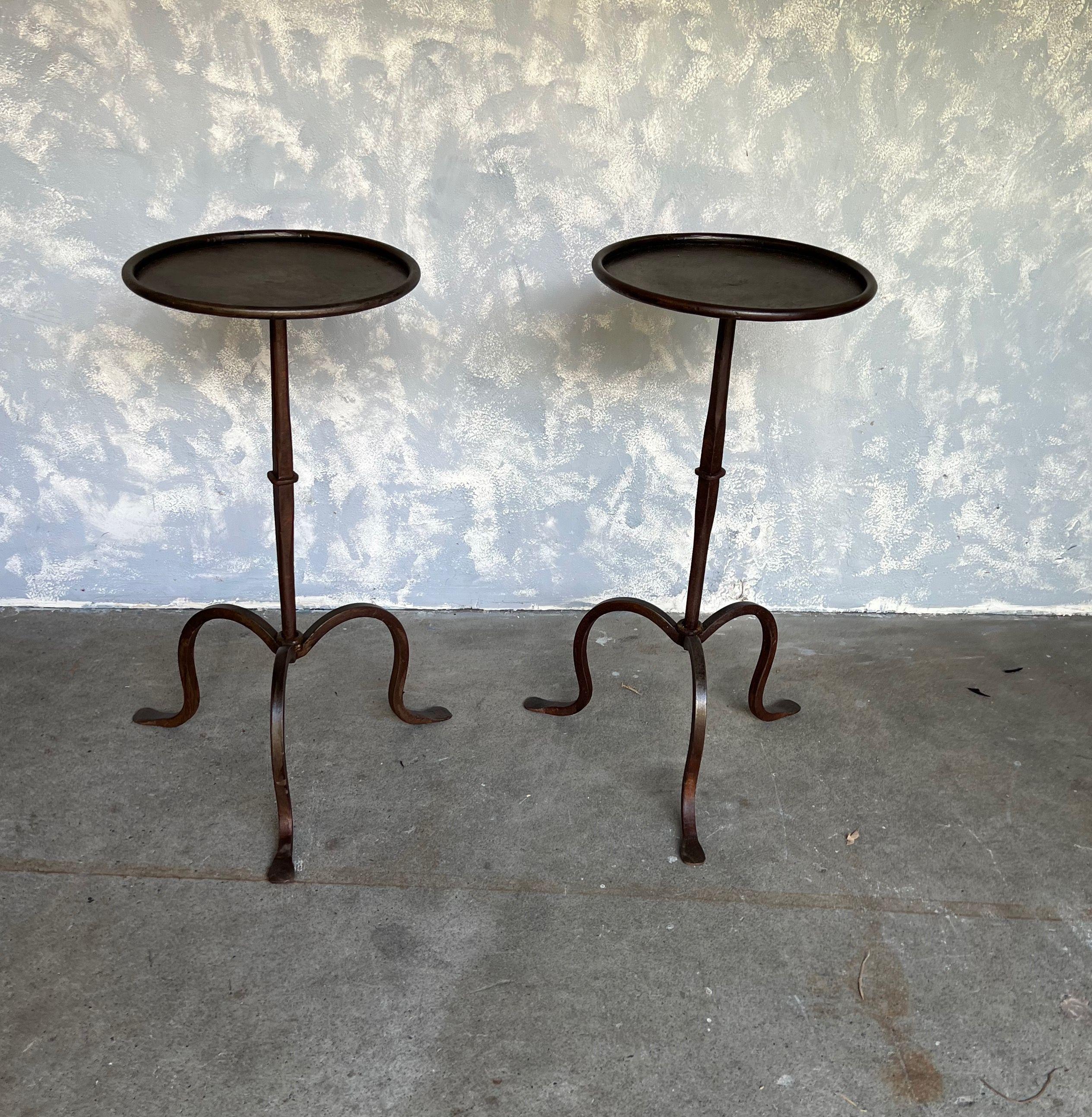 Bronzed Metal Drinks Table on a Tripod Base 4