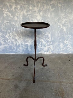 Bronzed Metal Drinks Table on a Tripod Base