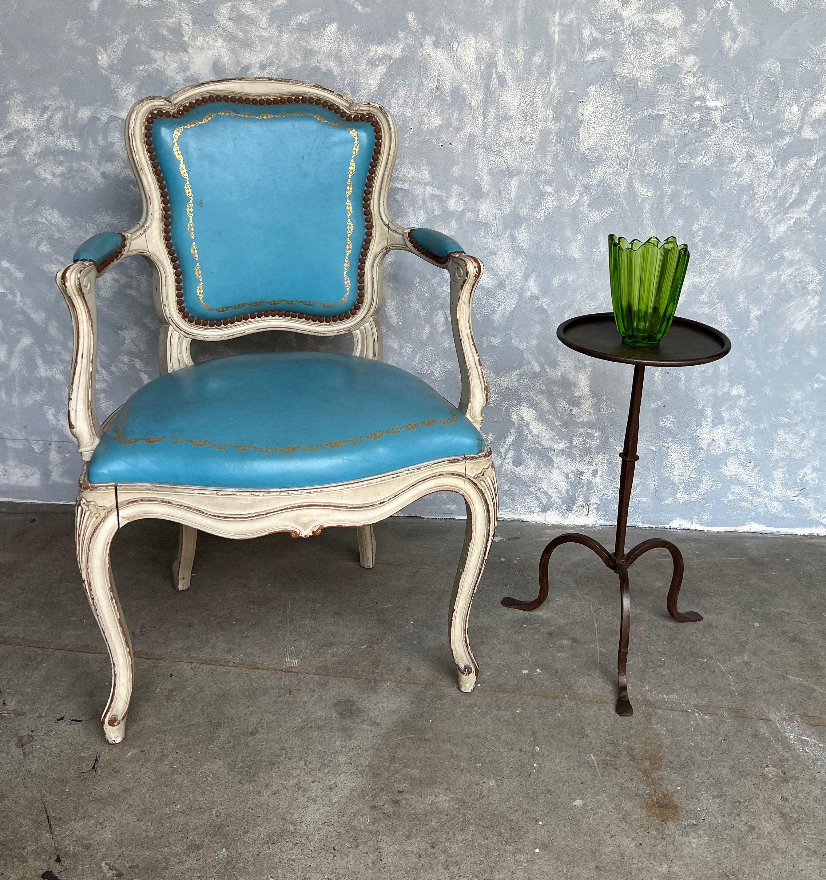 Mid-Century Modern Bronzed Metal Drinks Table on a Tripod Base