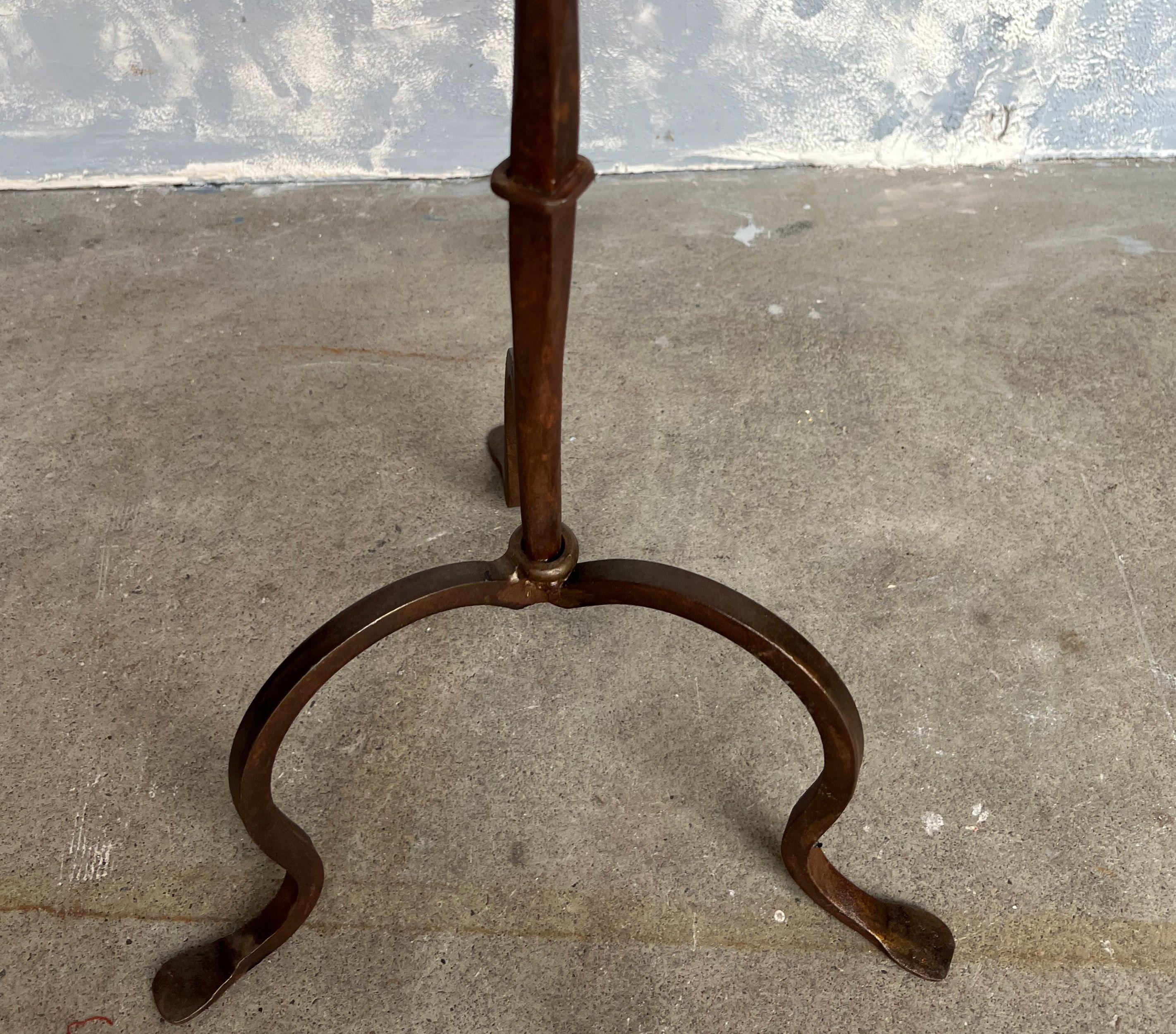 Bronzed Metal Drinks Table on a Tripod Base 1