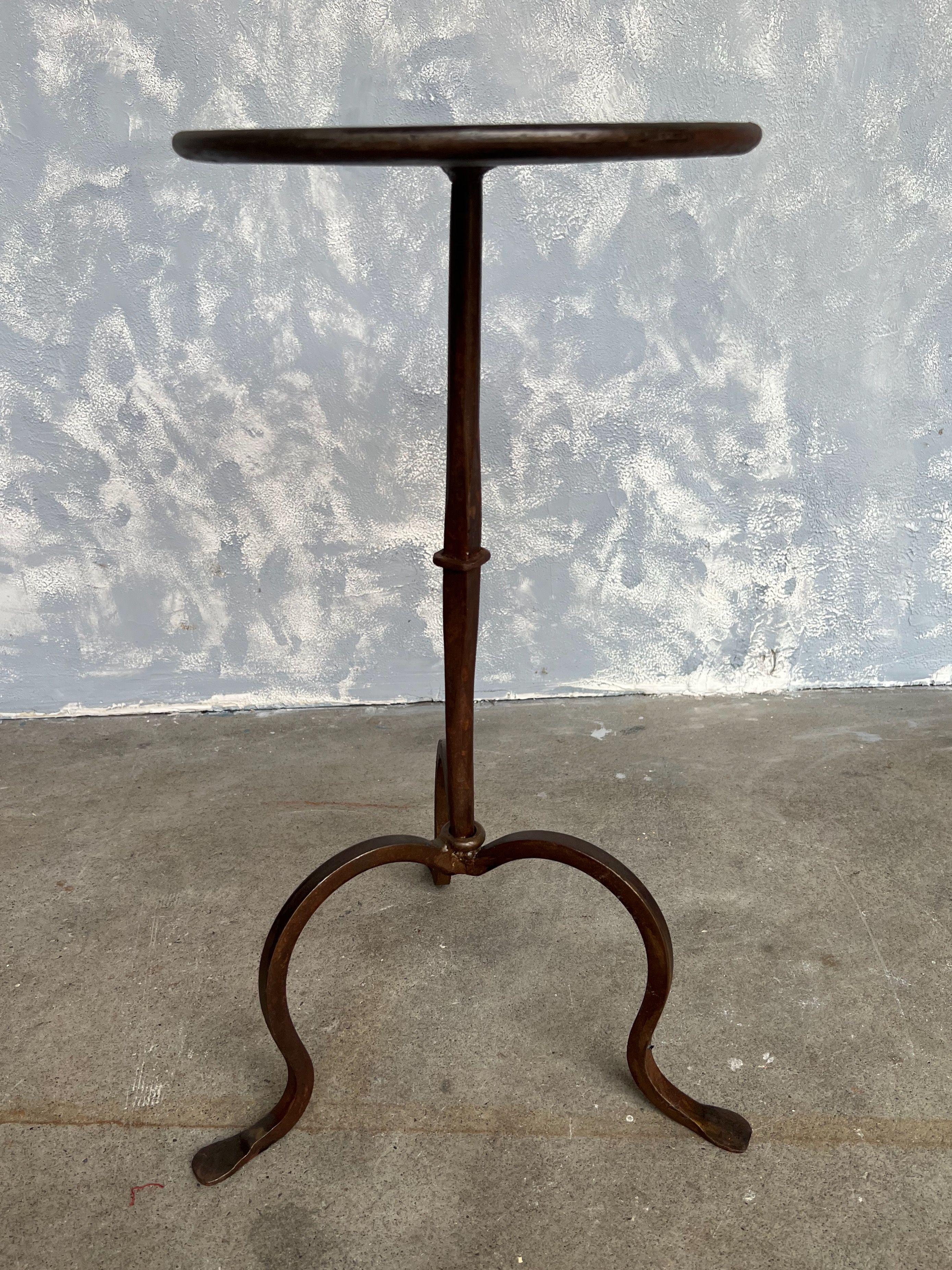 Bronzed Metal Drinks Table on a Tripod Base 2