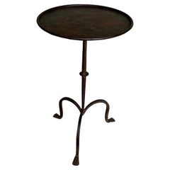 Bronzed Metal Drinks Table on a Tripod Base