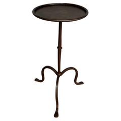 Bronzed Metal Drinks Table on Tripod Base Bronzed Metal Drinks Table on Tripod Base