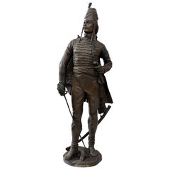 Antique Bronzed Metal Figure of General Francois Severin Marceau-Desgraviers, circa 1860