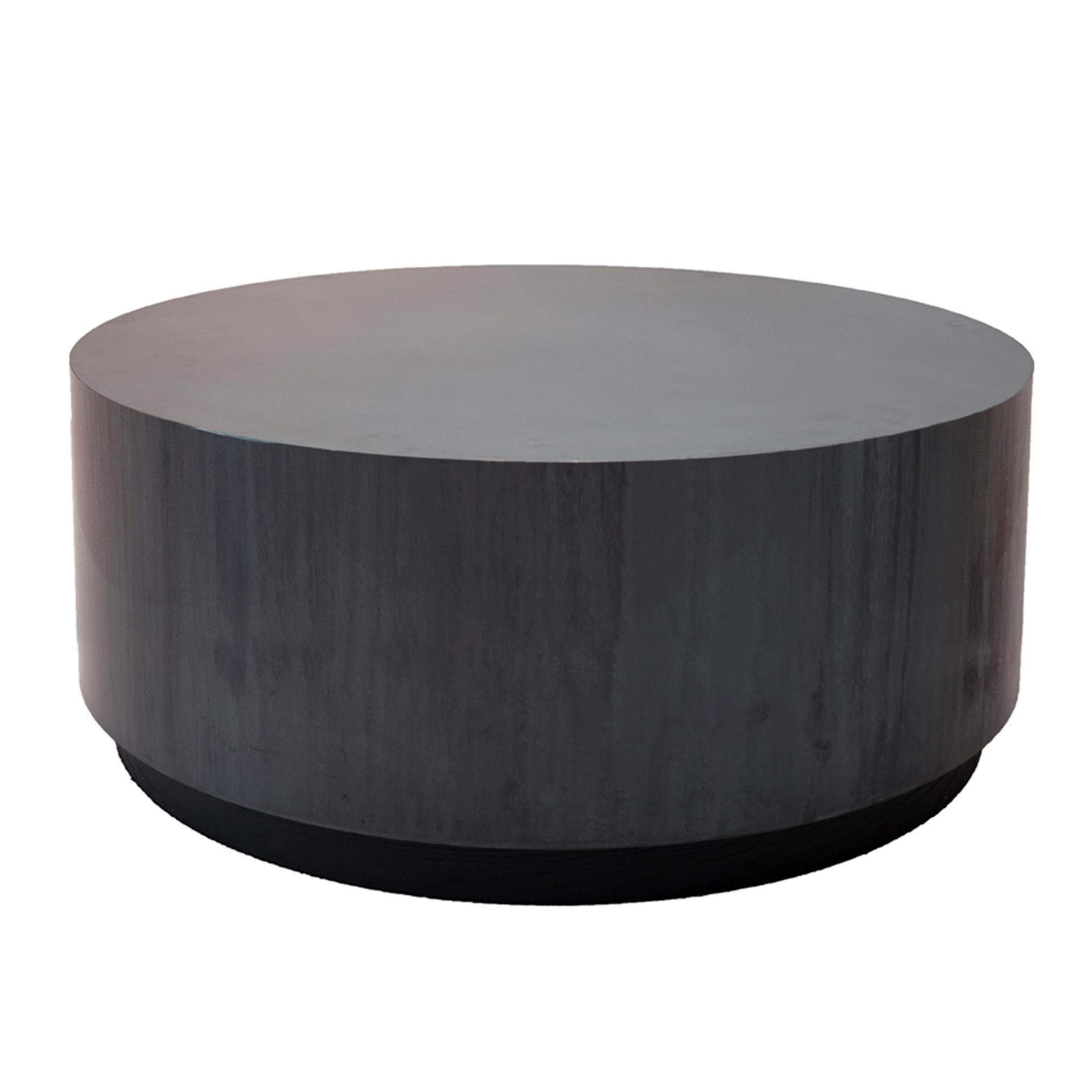 Bronzed Pebble Drum Coffee Table For Sale