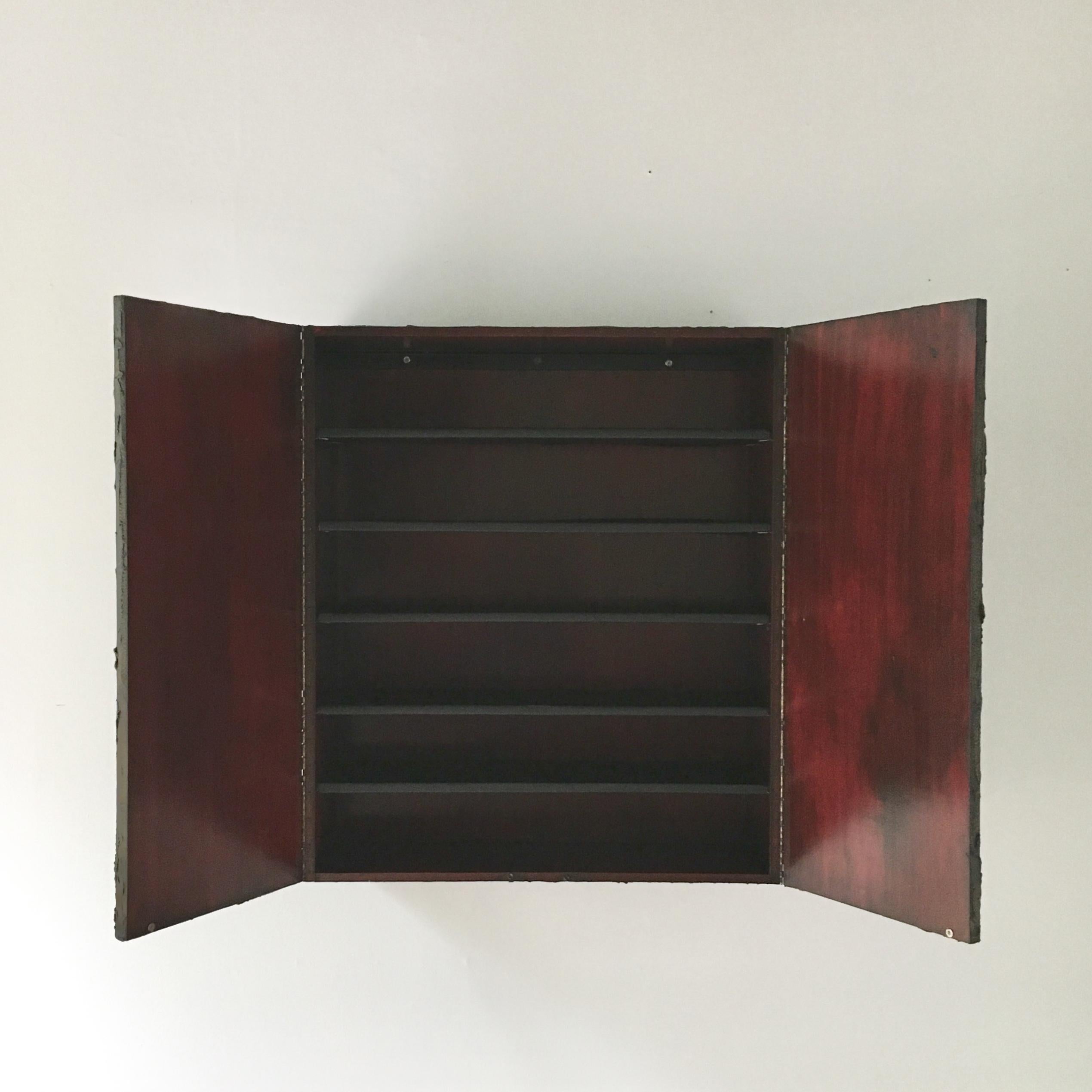 Bronzed Resin Paul Evans designed Wall Hung Cabinet, 1970 For Sale 5