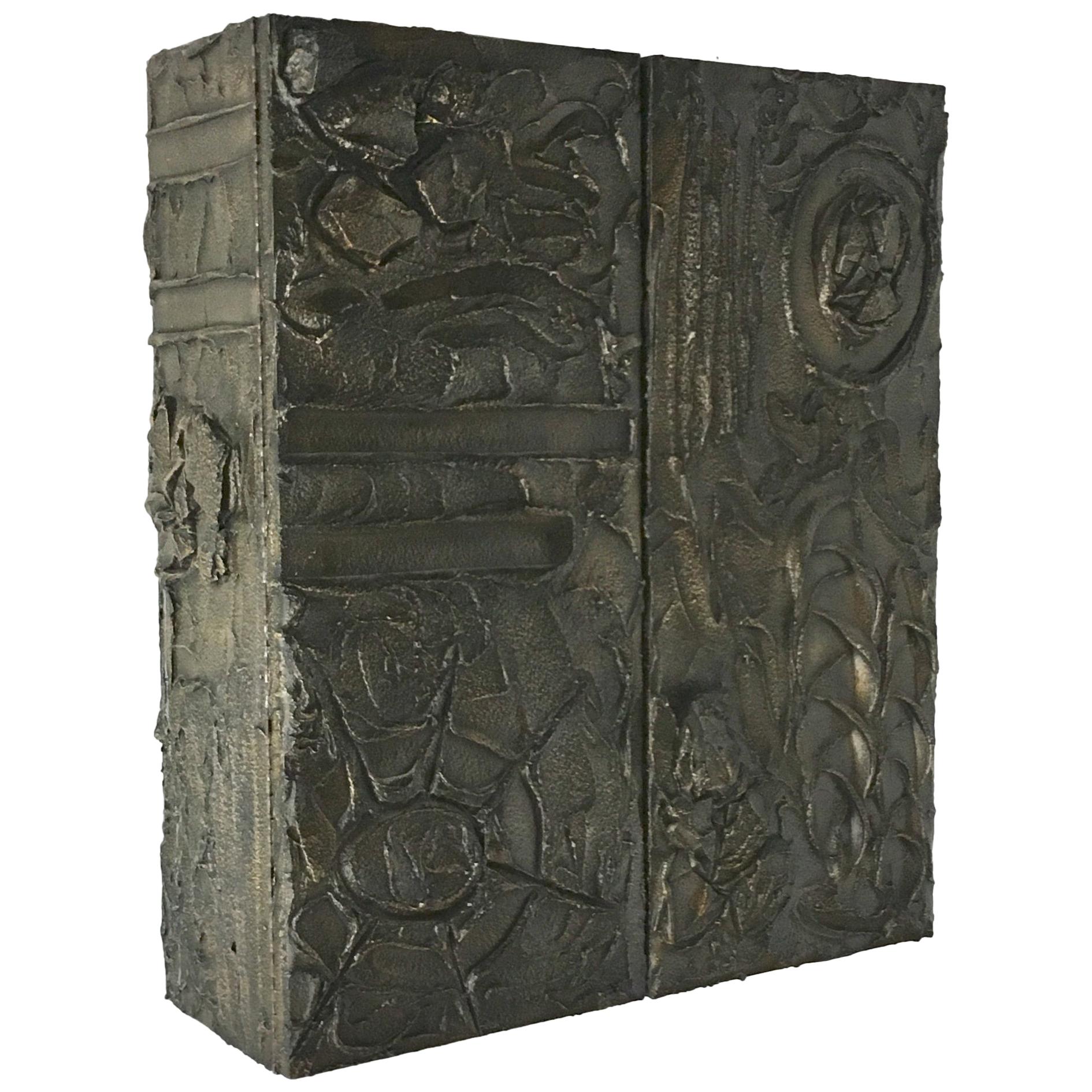 Bronzed Resin Paul Evans designed Wall Hung Cabinet, 1970 For Sale