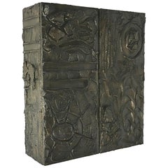 Bronzed Resin Paul Evans designed Wall Hung Cabinet, 1970