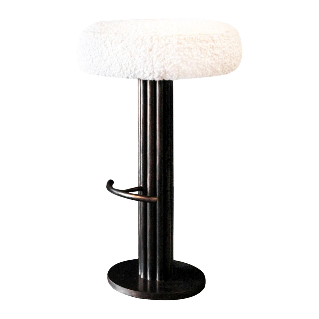 (wh)ORE HAUS STUDIOS Steel Swivel Stool (adjustable height) For Sale