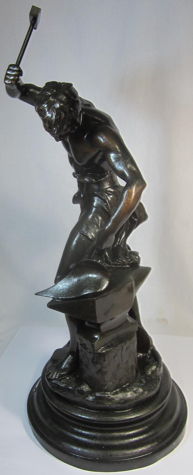 French Bronzed Spelter Figure, The Forger of Peace 'Forgeron de la Paix'