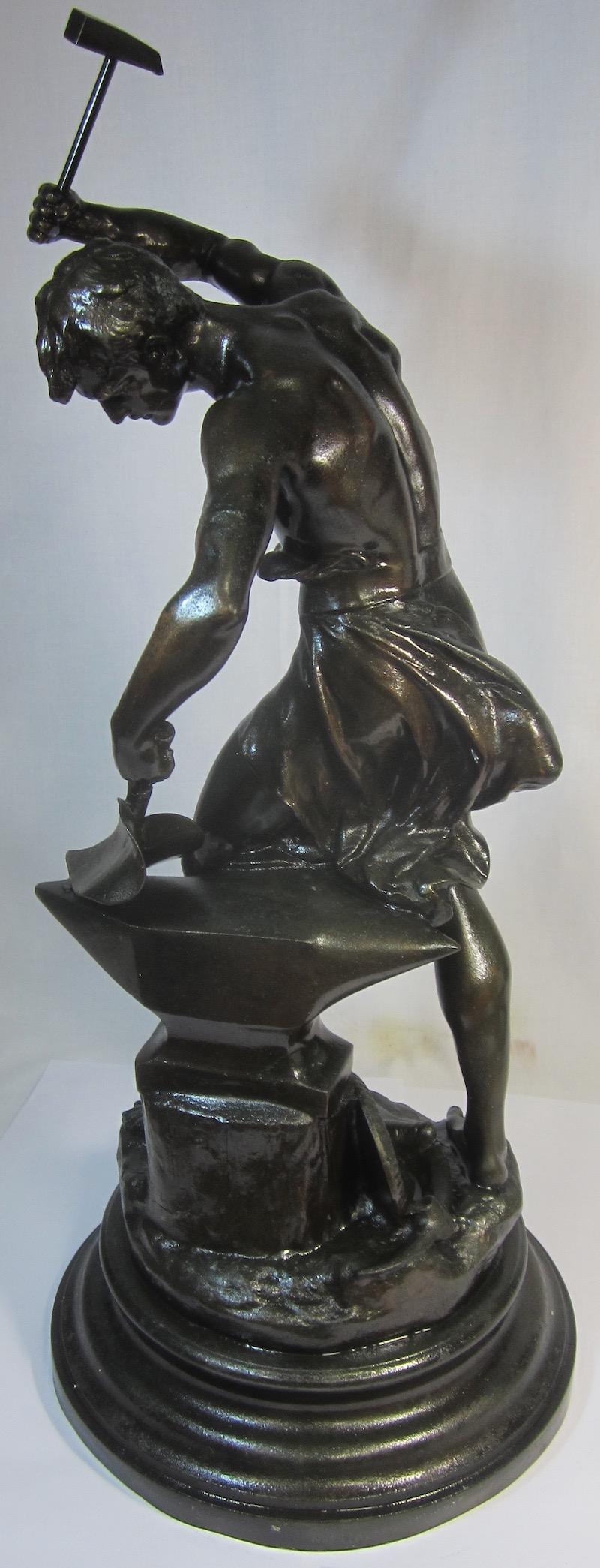 Cast Bronzed Spelter Figure, The Forger of Peace 'Forgeron de la Paix'