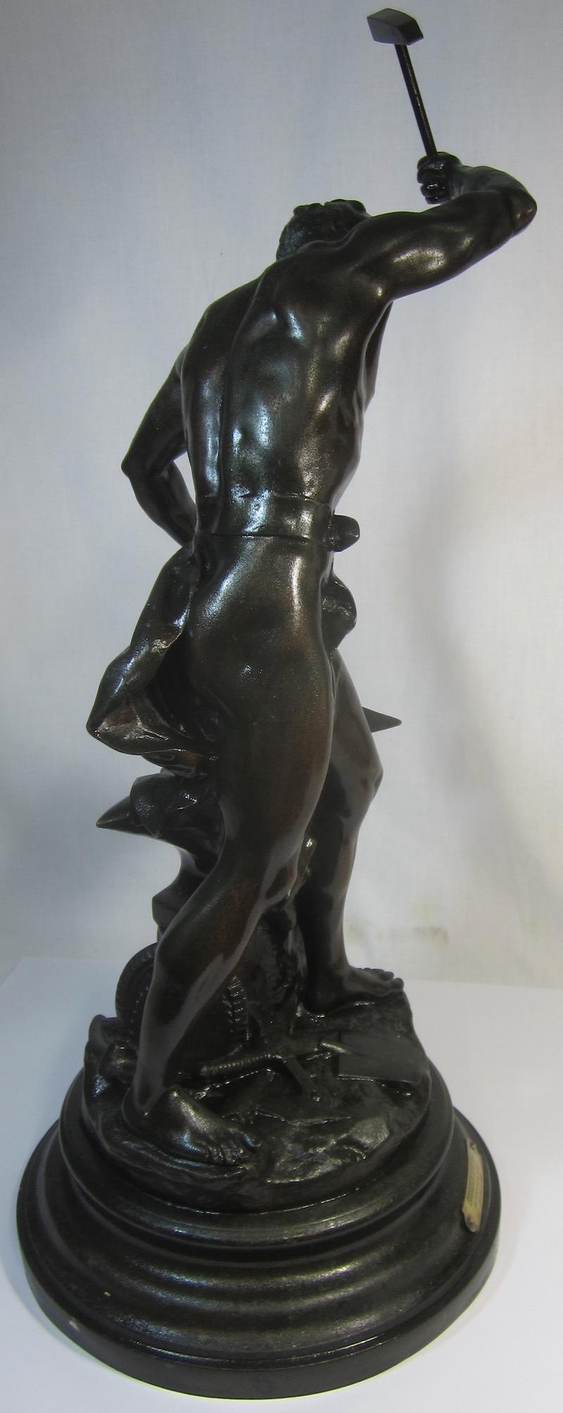 Early 20th Century Bronzed Spelter Figure, The Forger of Peace 'Forgeron de la Paix'