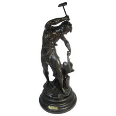 Bronzed Spelter Figure, The Forger of Peace 'Forgeron de la Paix'