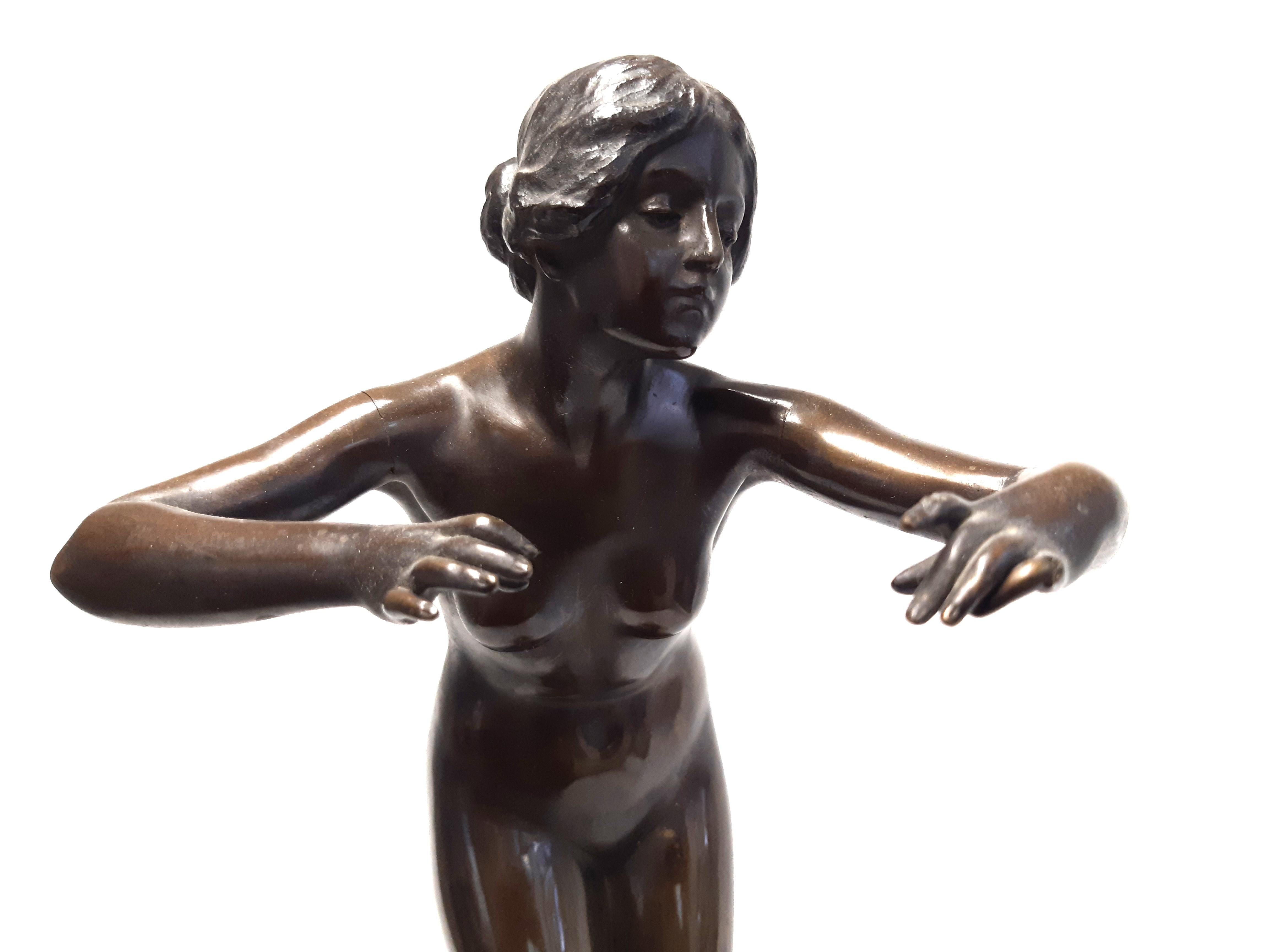 German Bronzefigur Akt von Victor Heinrich Seifert For Sale