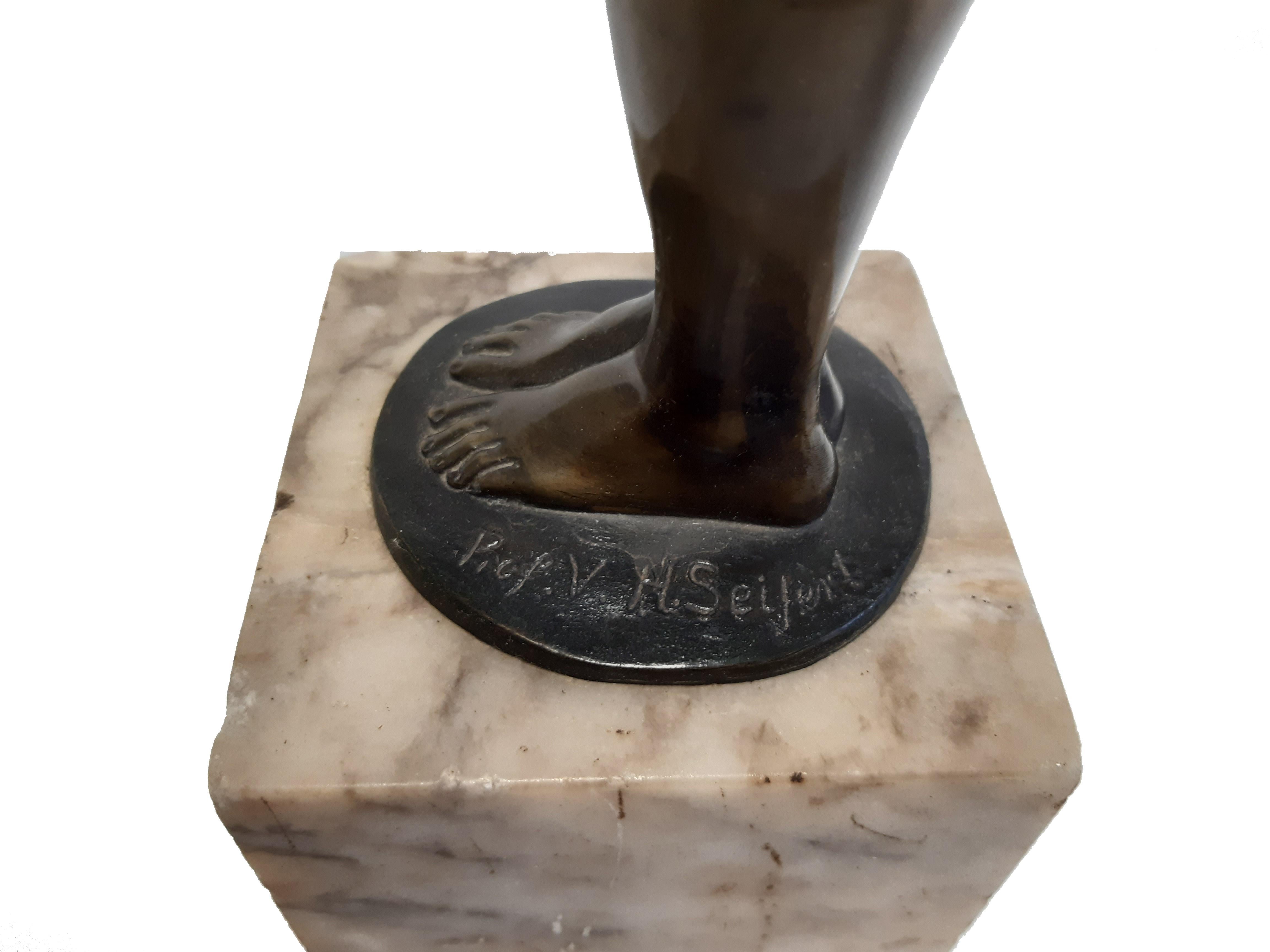 Bronzefigur Akt von Victor Heinrich Seifert im Zustand „Gut“ im Angebot in Aachen, DE