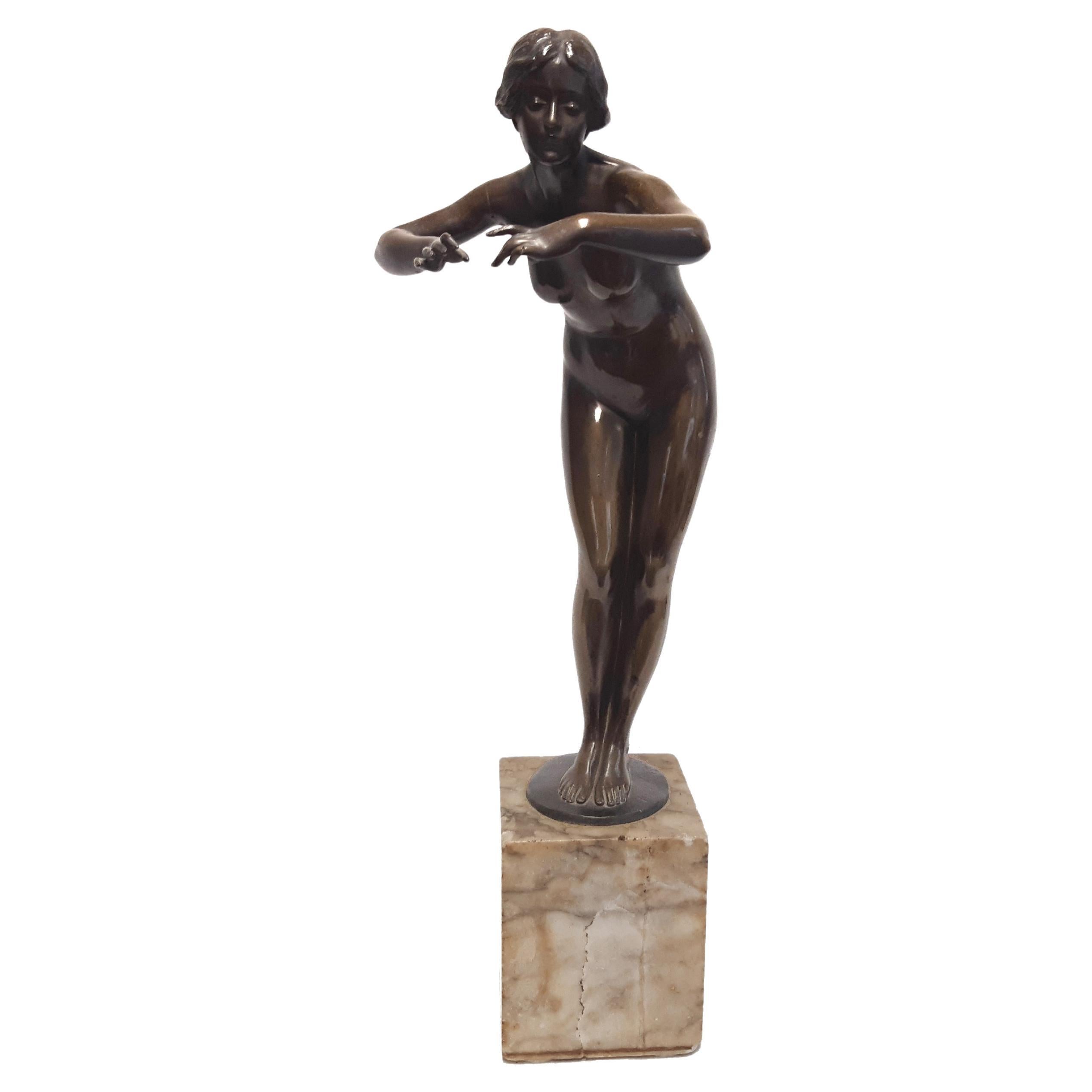 Bronzefigur Akt von Victor Heinrich Seifert For Sale
