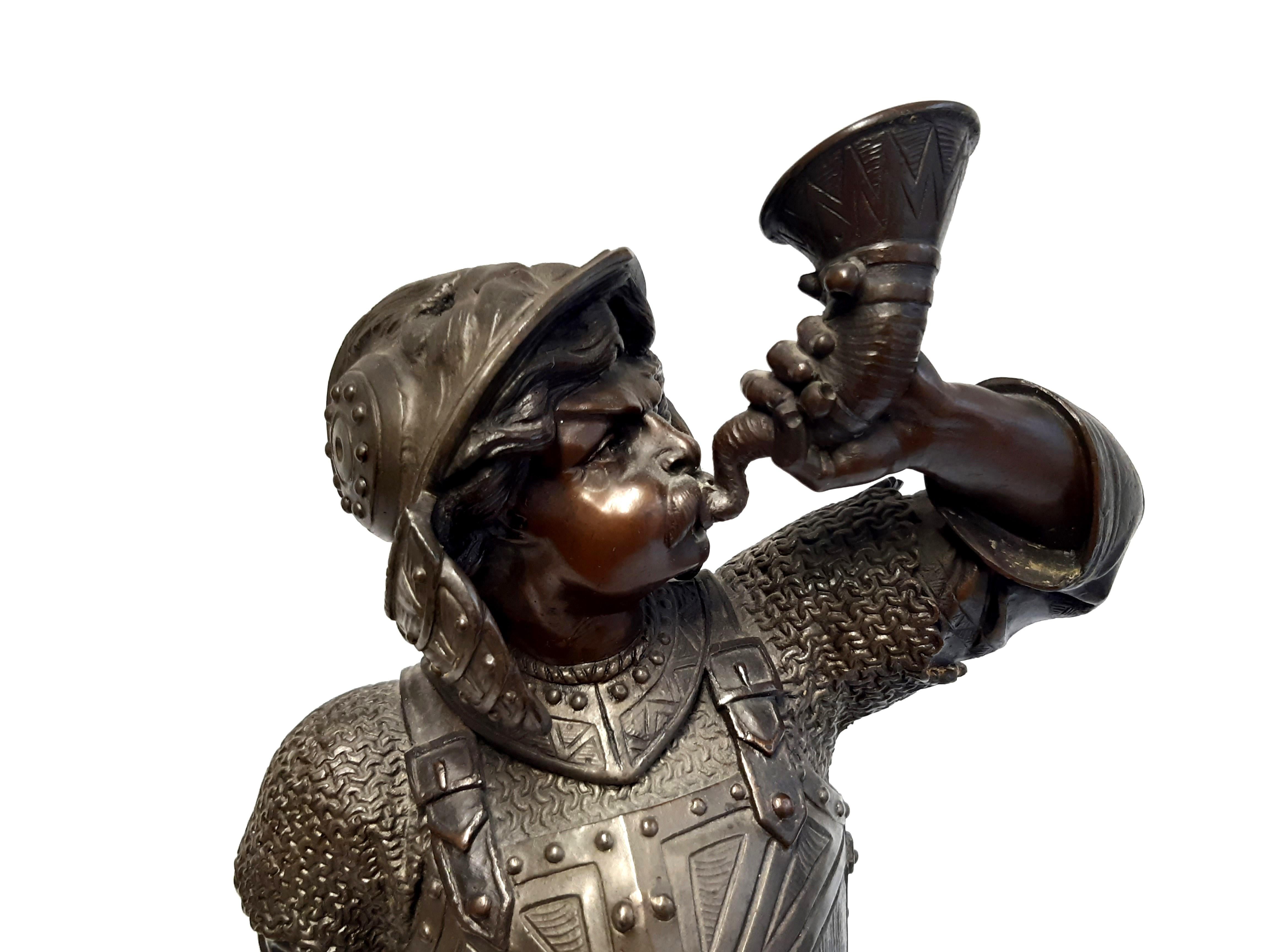 Tedesco Bronzefigur Ritter um 1900 in vendita