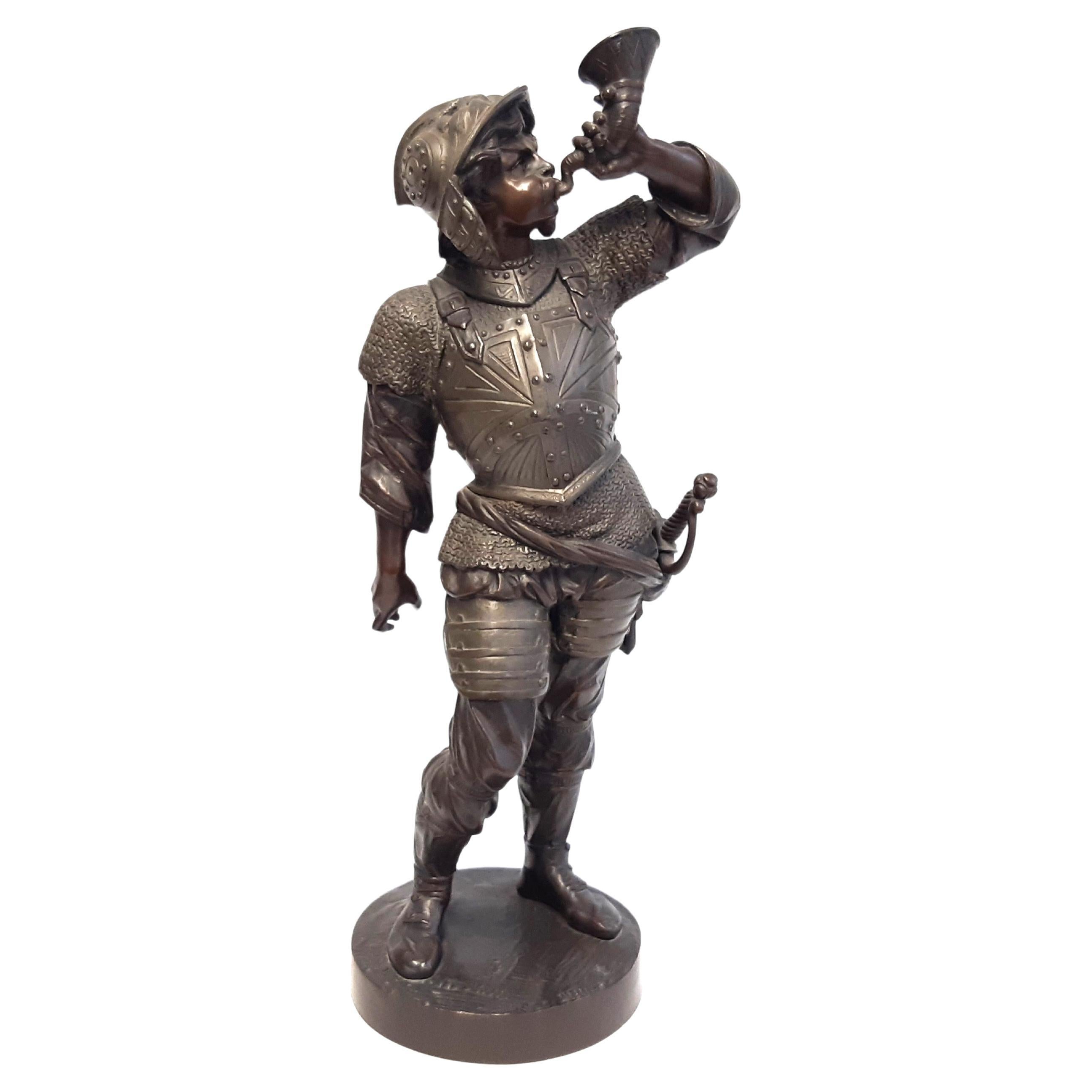 Bronzefigur Ritter um 1900  For Sale