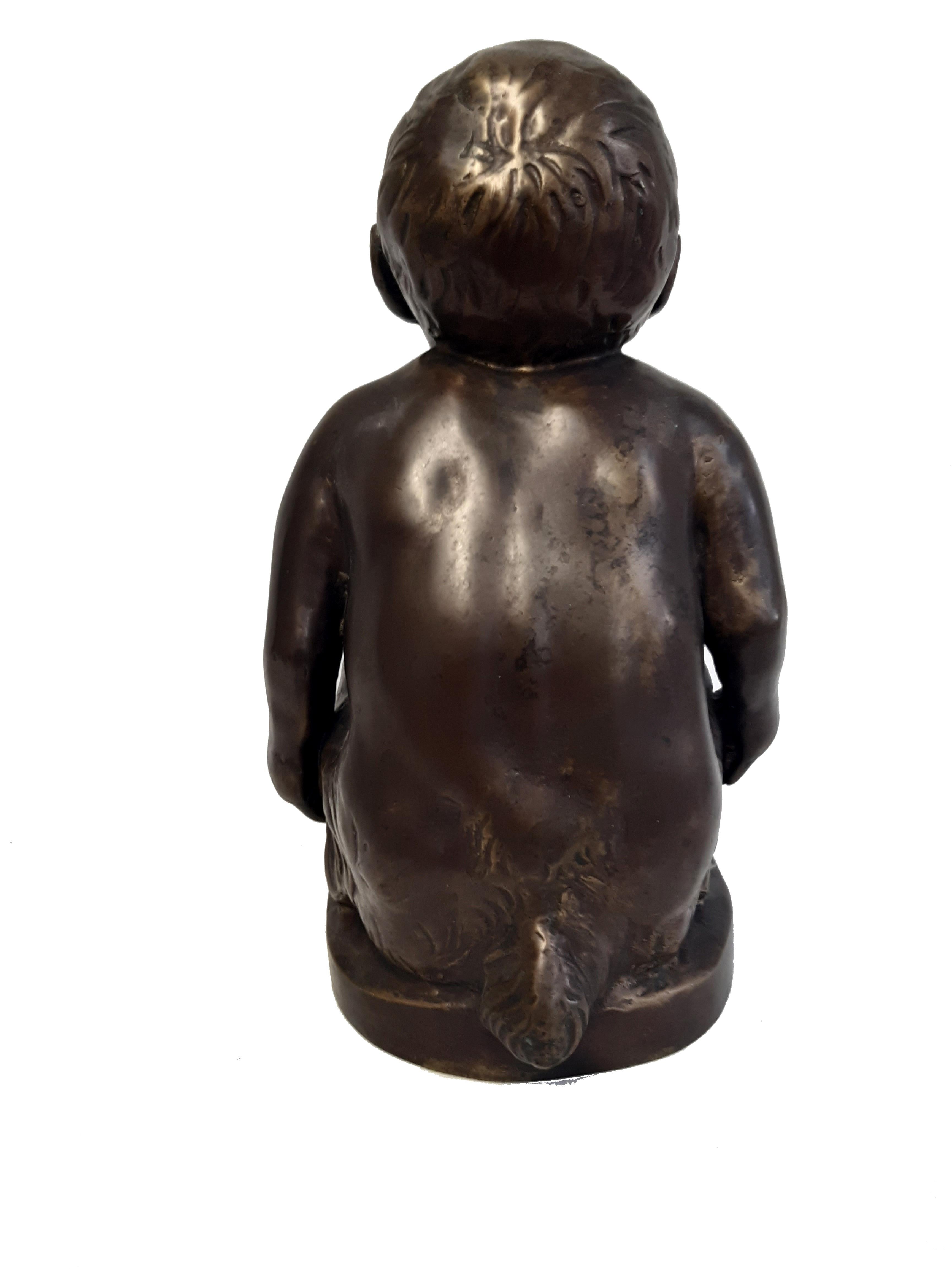 Bronzefigur schreiender Faunsknabe von Georg Mattes In Excellent Condition For Sale In Aachen, DE
